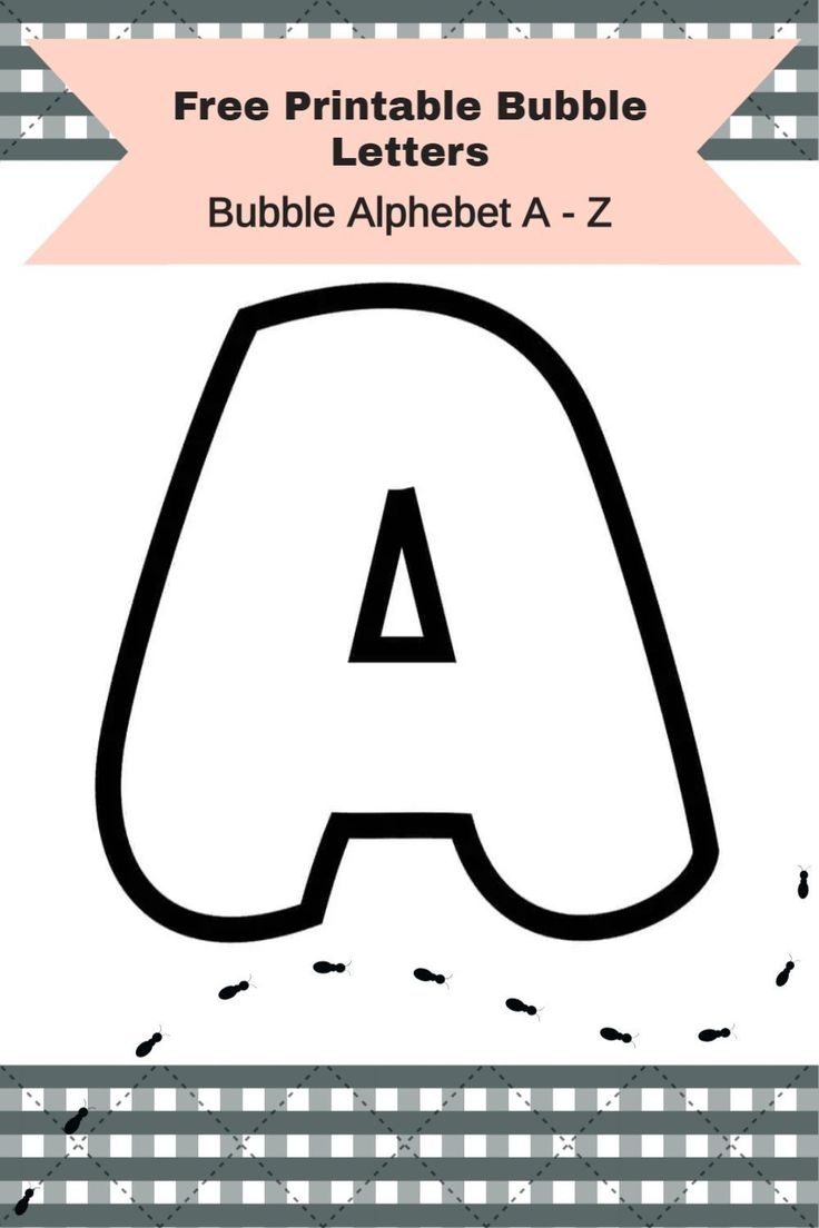 Free Printable Bubble Letter PDF Download Stencil Outline Template Cut Out