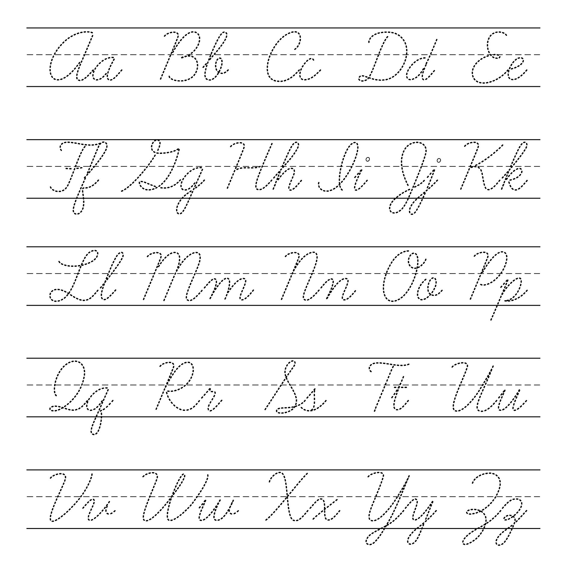 cursive alphabet chart printable