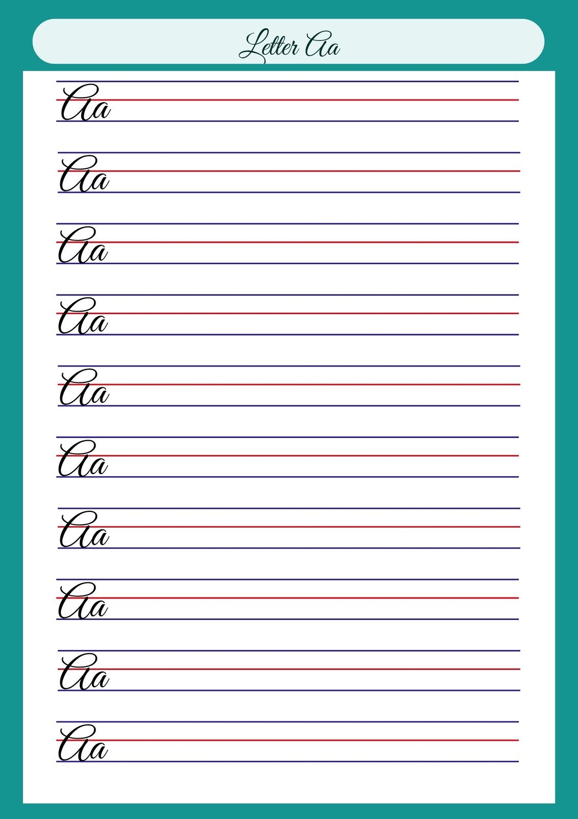 cursive writing alphabet worksheets