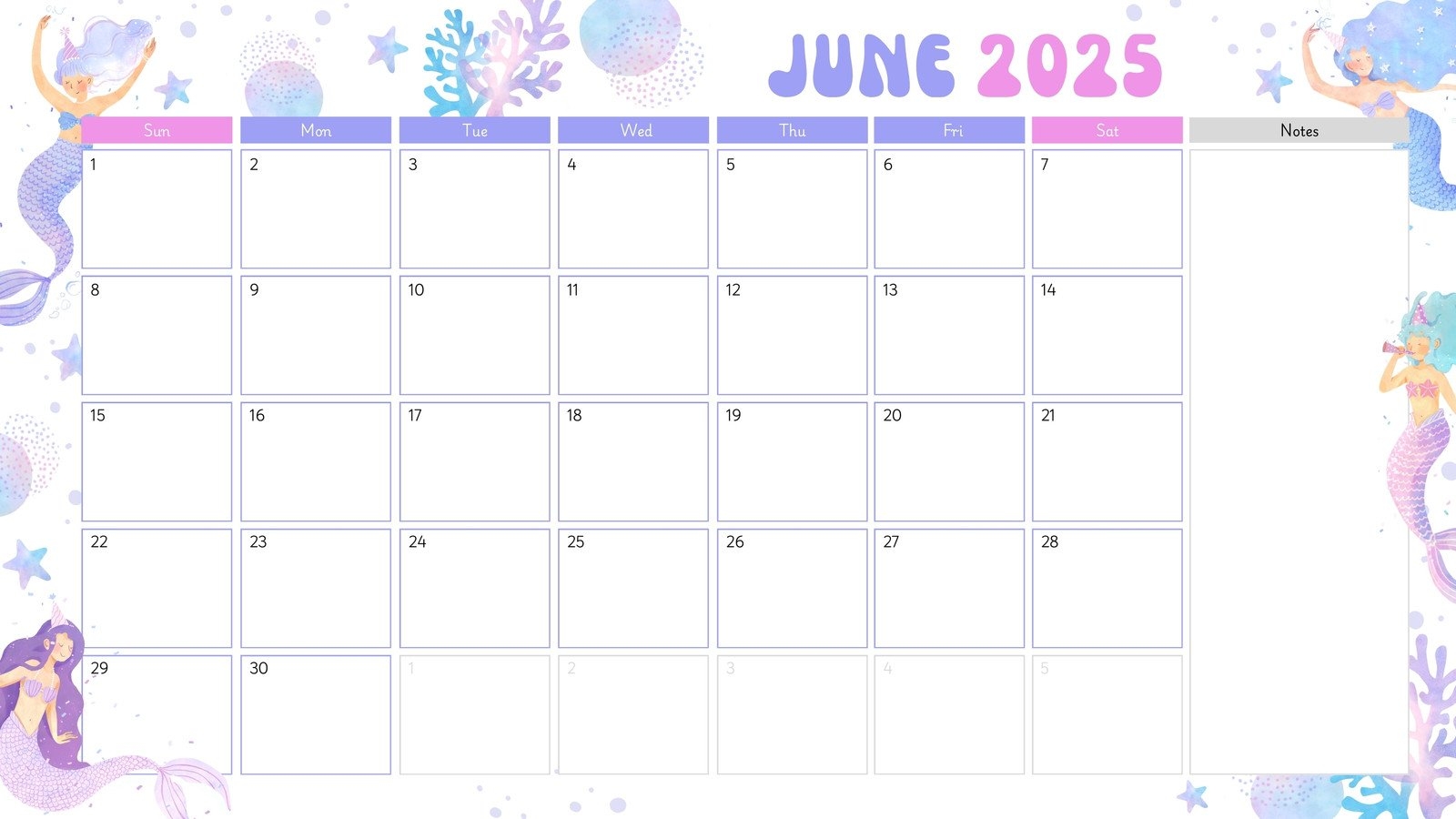 Free Printable Custom June 2026 Calendar Templates Canva