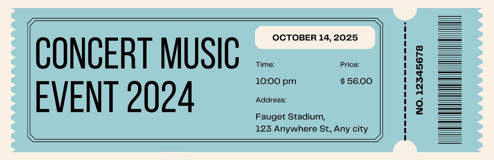 Free Printable Customizable Concert Ticket Templates Canva Free Printable Customizable Concert Ticket Templates Canva