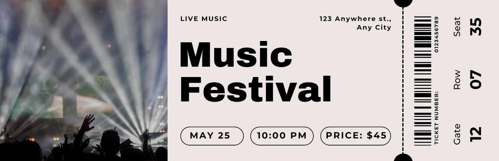 Free Printable Customizable Concert Ticket Templates Canva Free Printable Customizable Concert Ticket Templates Canva