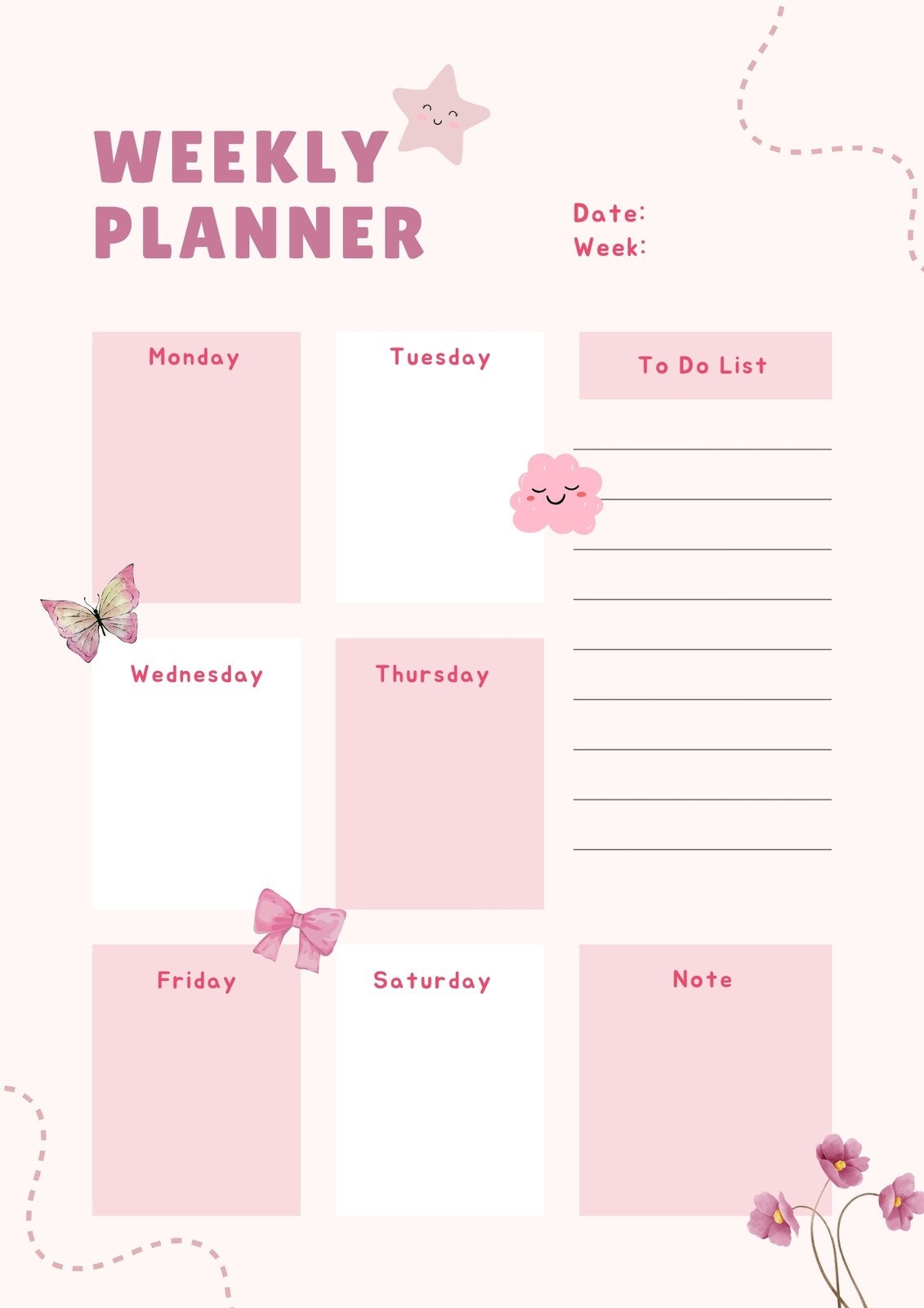printable weekly planner pages