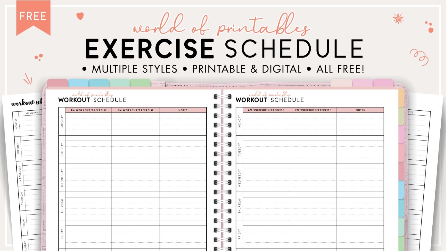printable workout planner