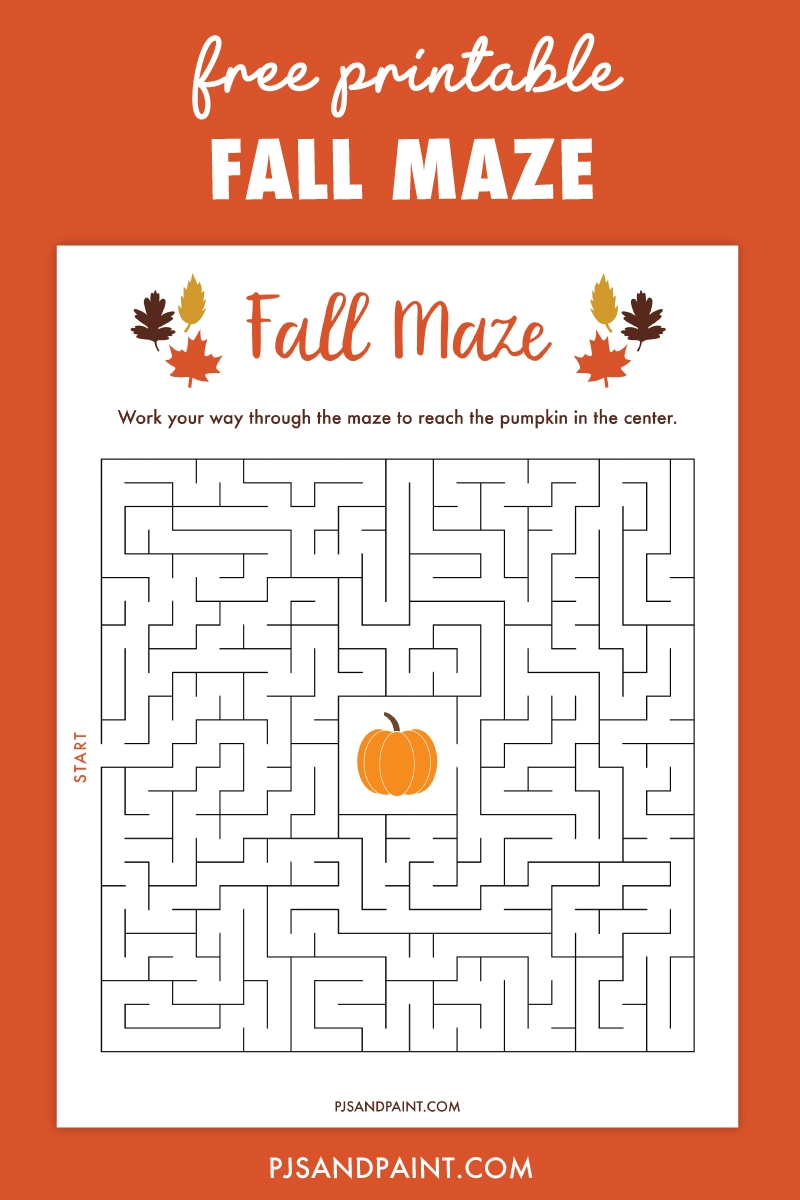 Free Printable Fall Maze Pjs And Paint