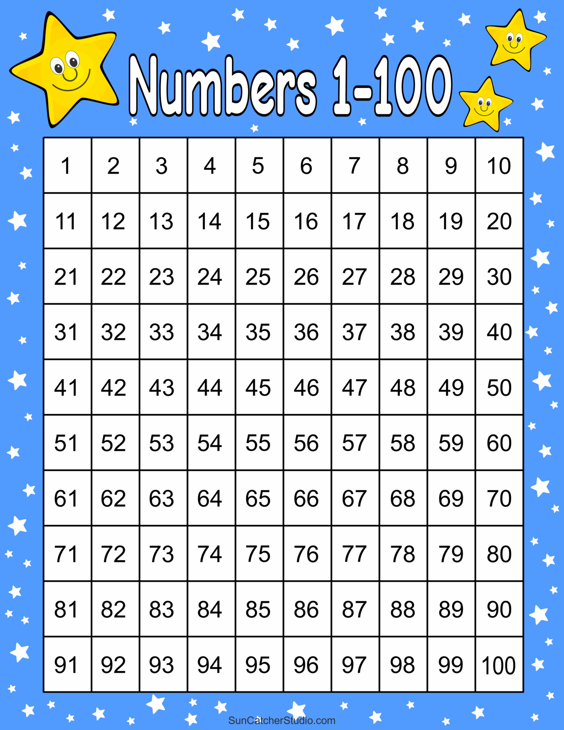 numbers 1 t0 100