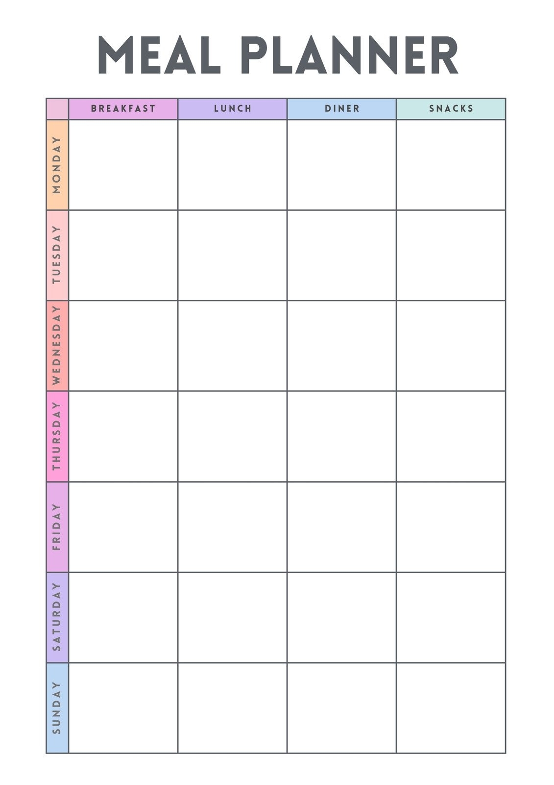 printable weekly menu planner
