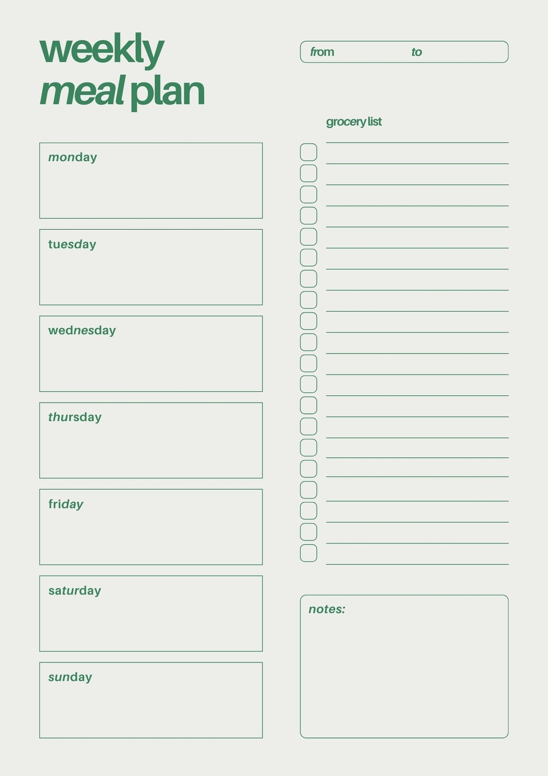 printable meal prep planner
