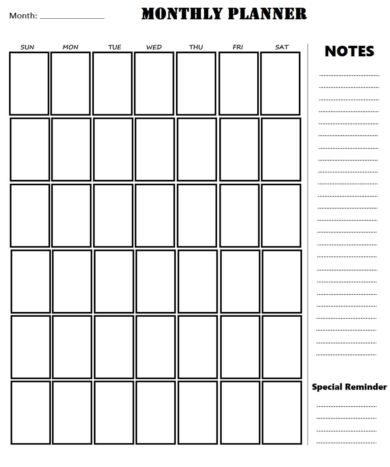 Free Printable Monthly Planner Templates CalendarKart