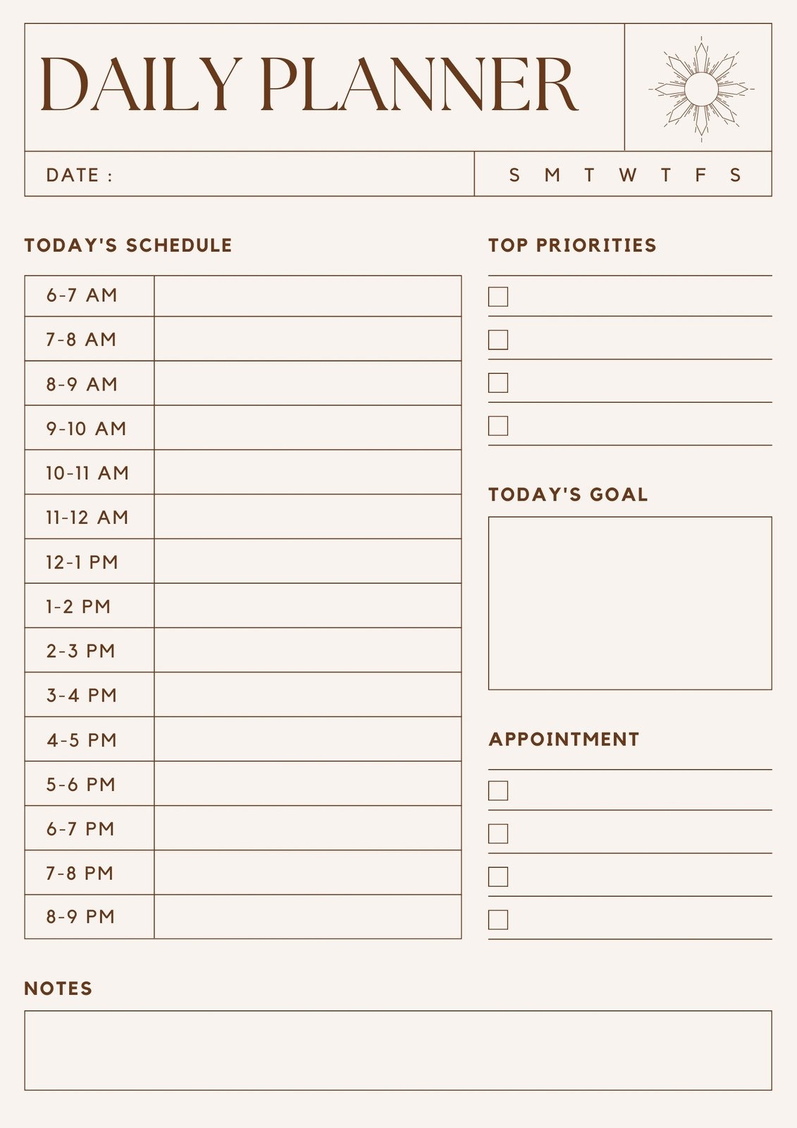 planner sheet printable