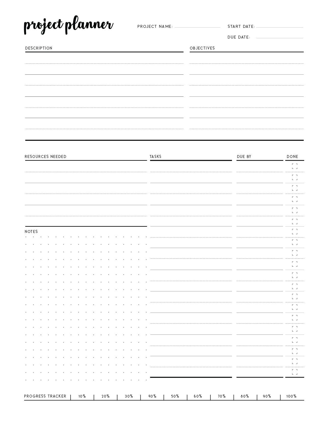 Free Printable Project Plan Outline Template