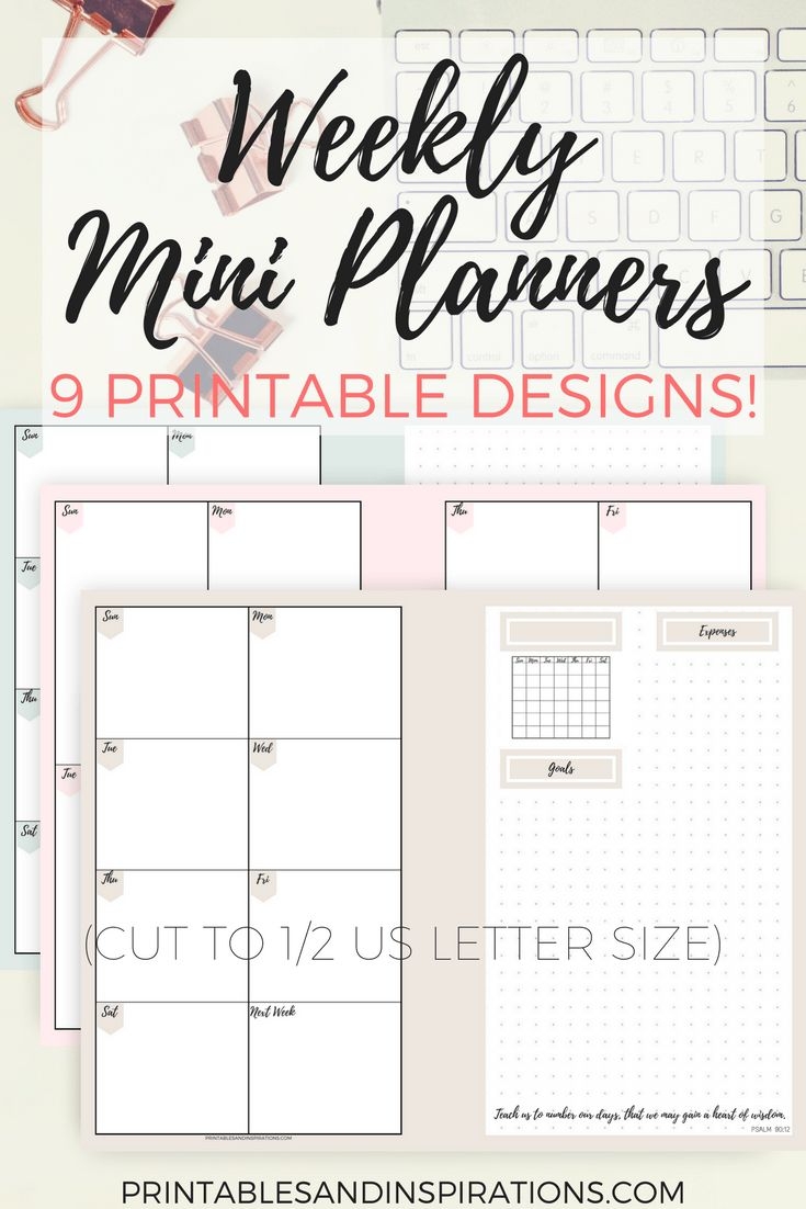 Free Printable Weekly Mini Planner In 9 Designs Printables And Inspirations