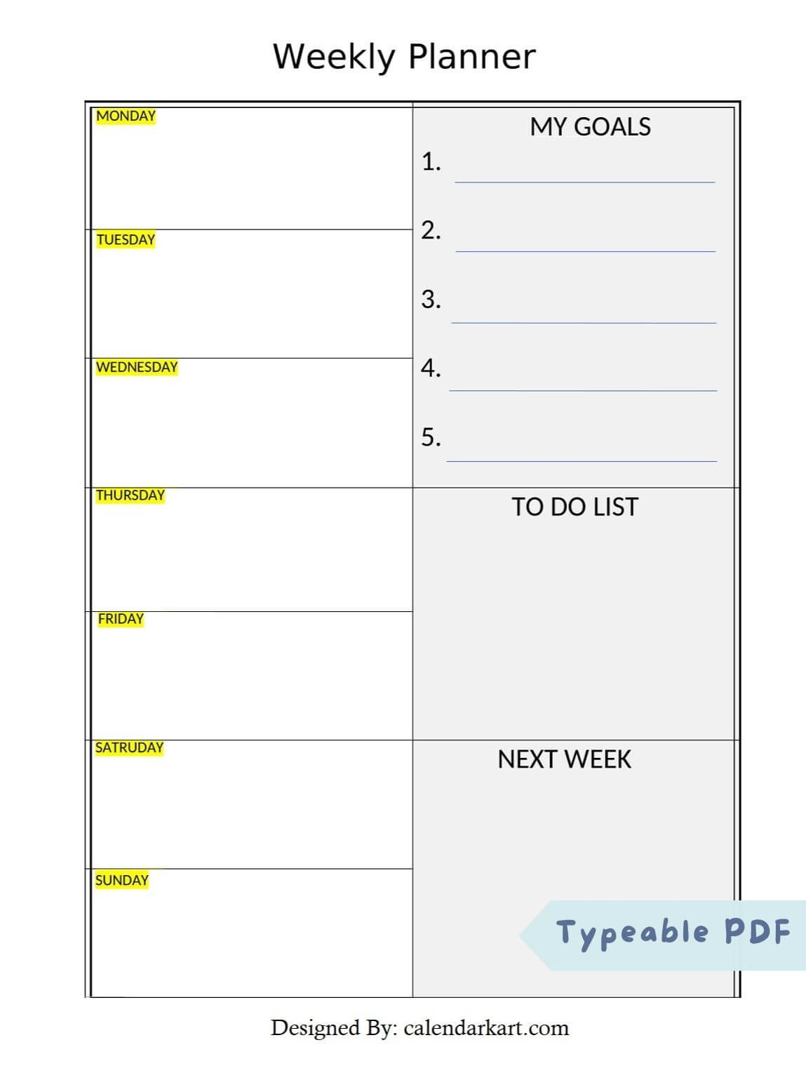 planner printables weekly