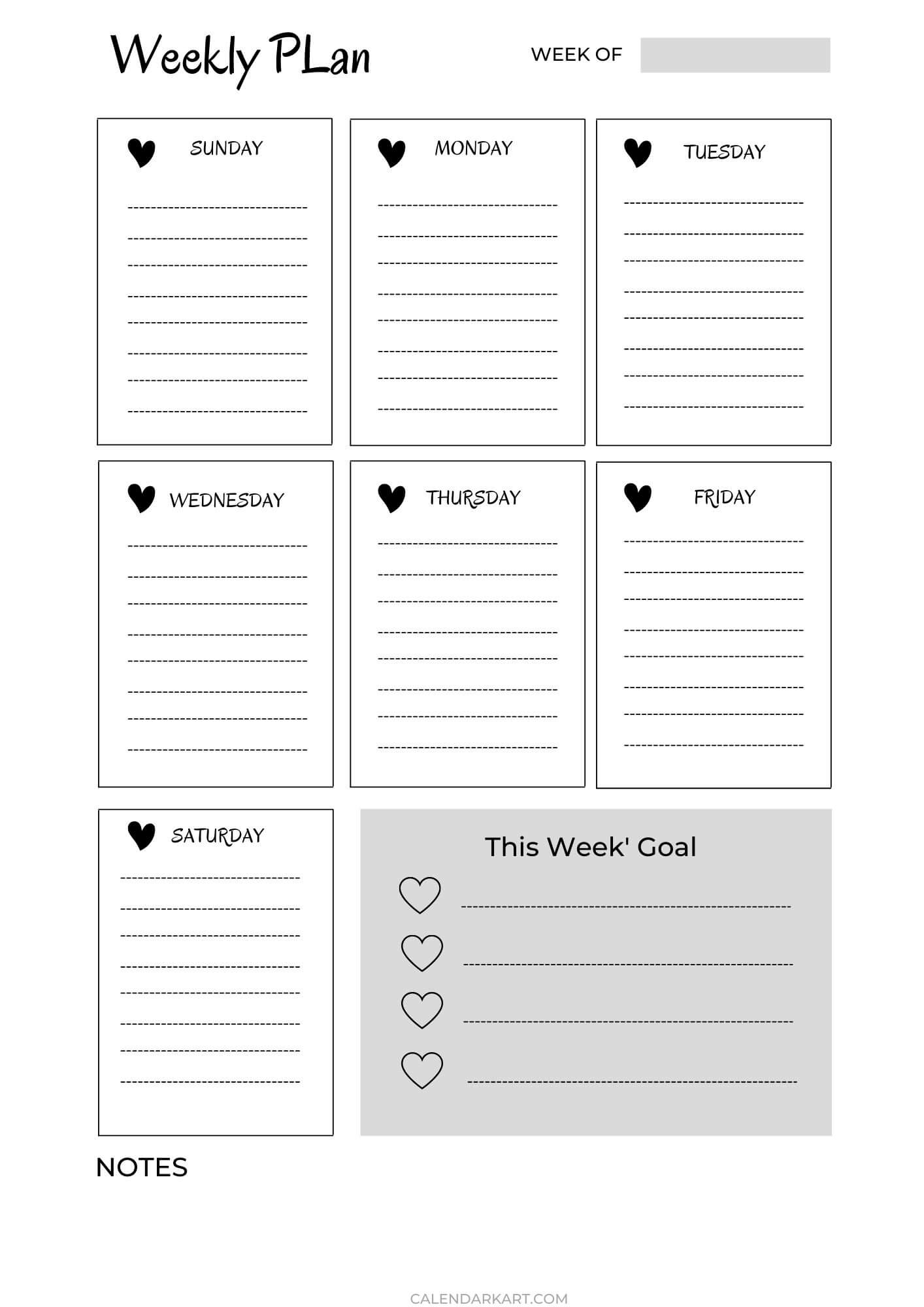 weekly planner pdf printable