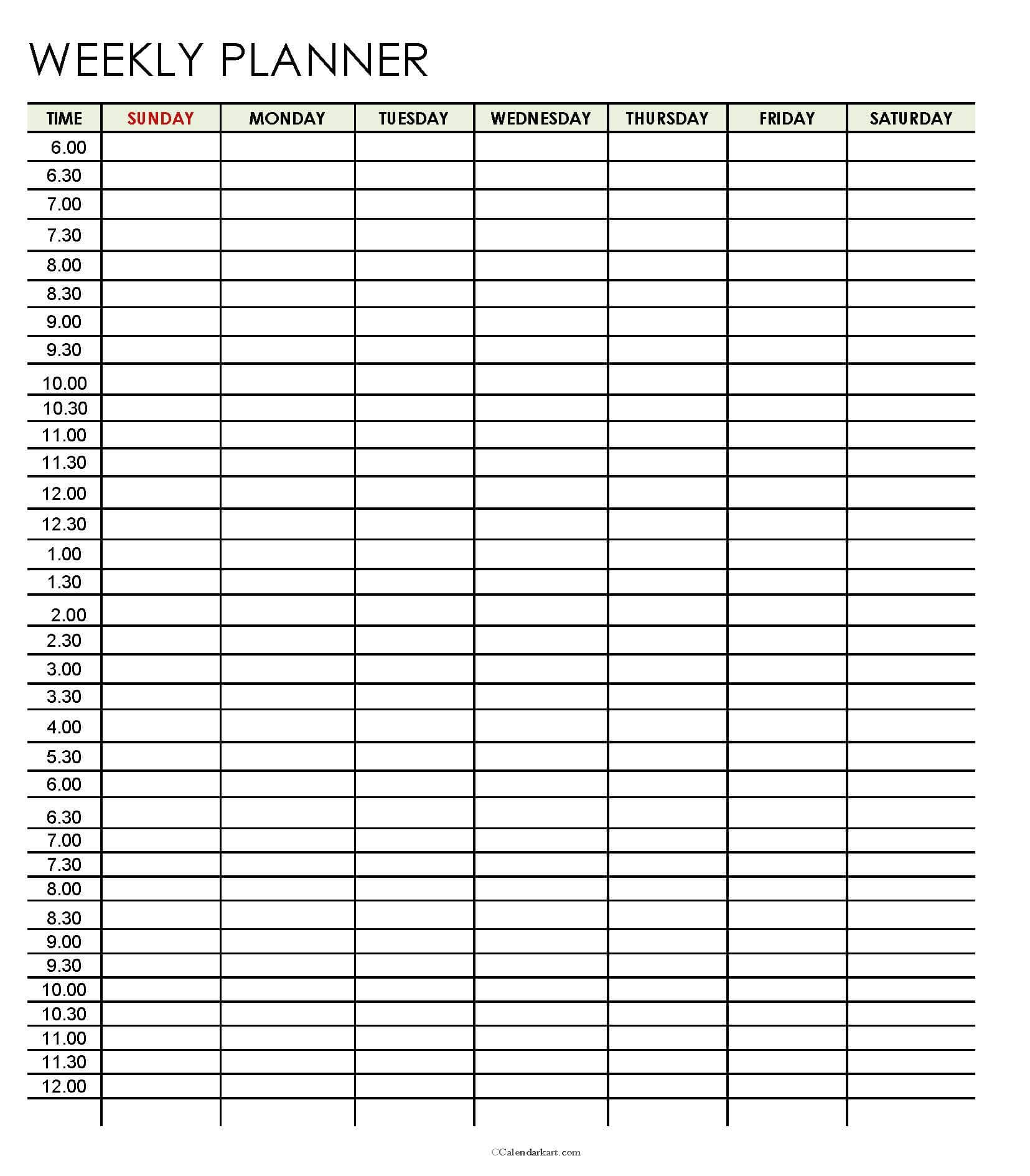 planner calendar printable
