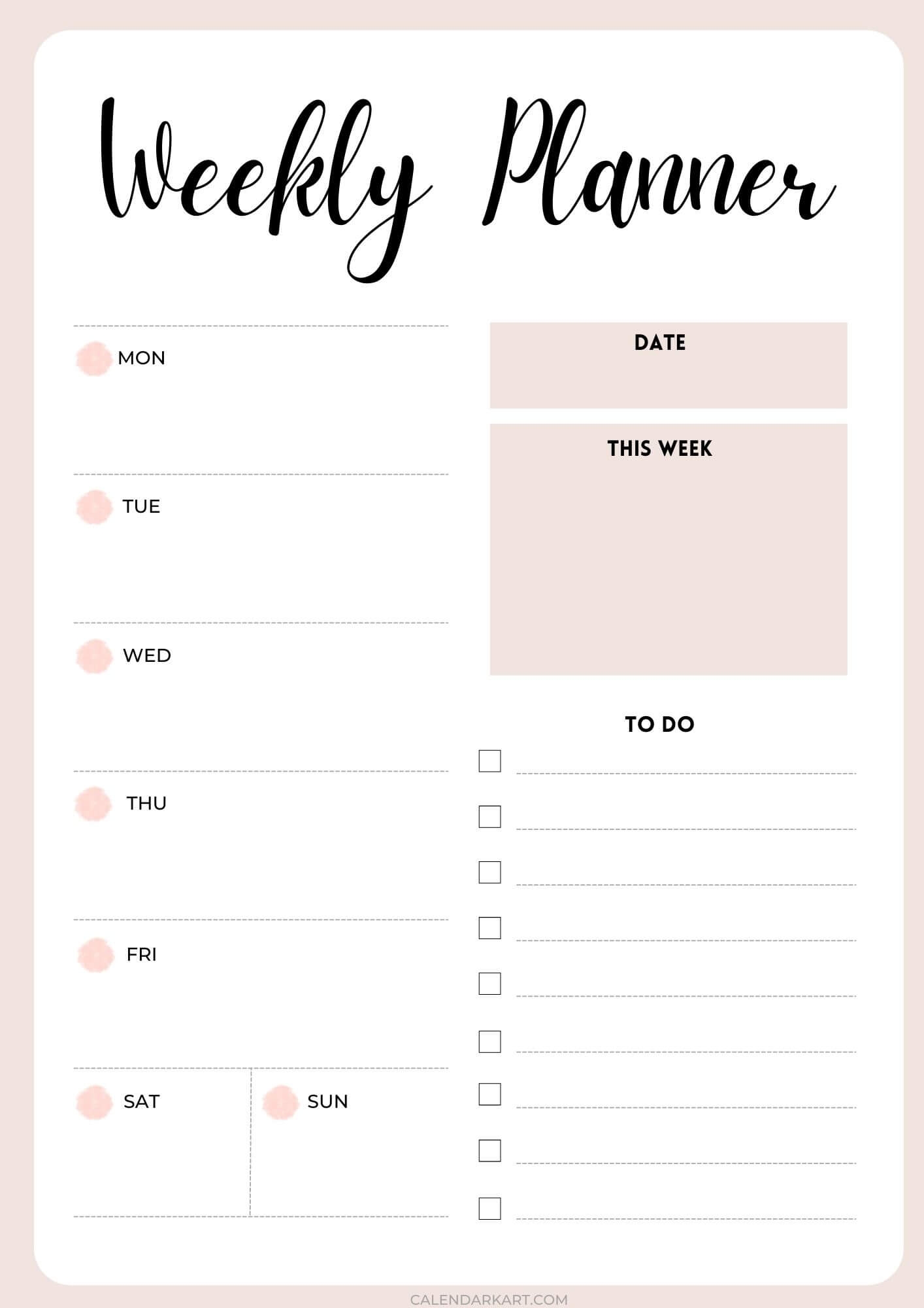 cute weekly planner printable