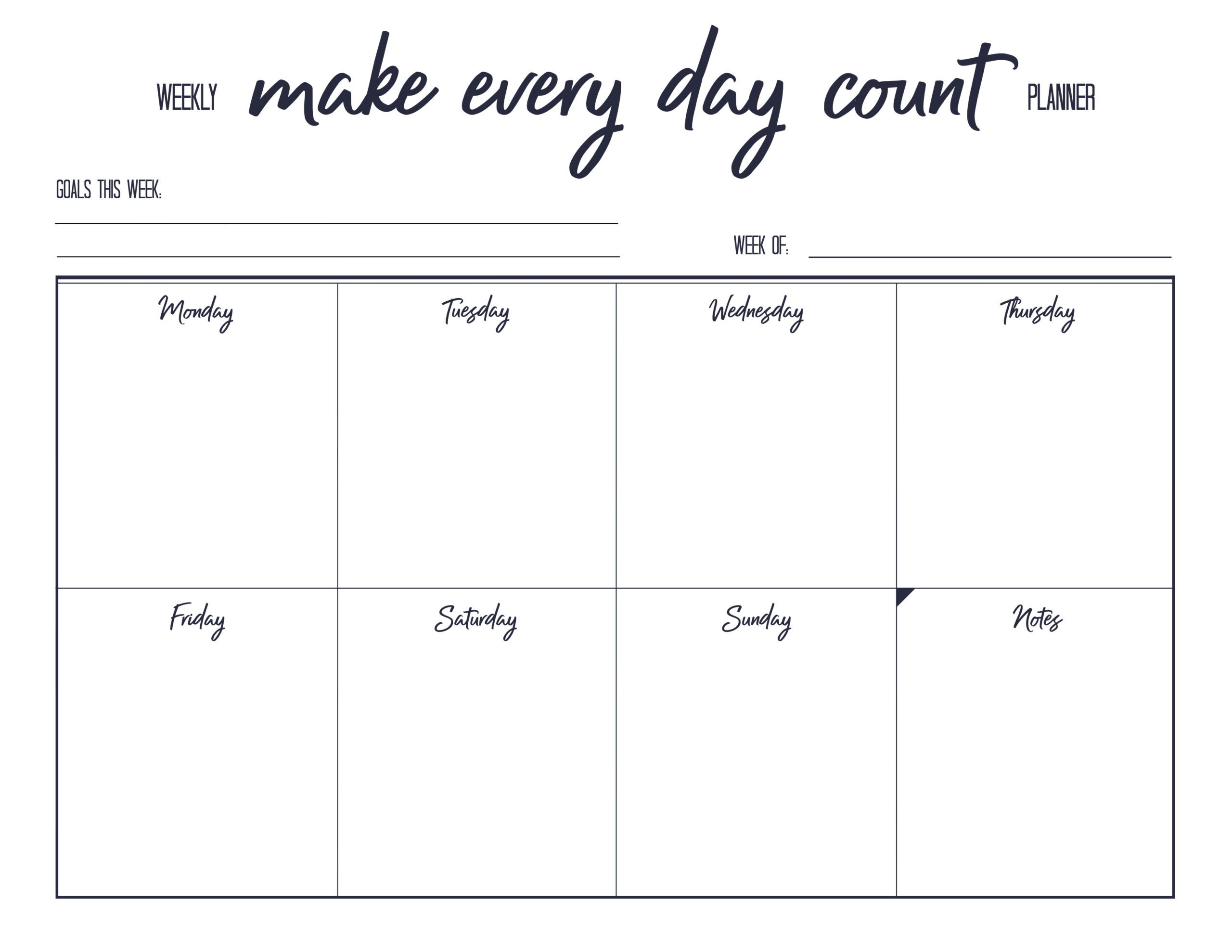 printable week planner