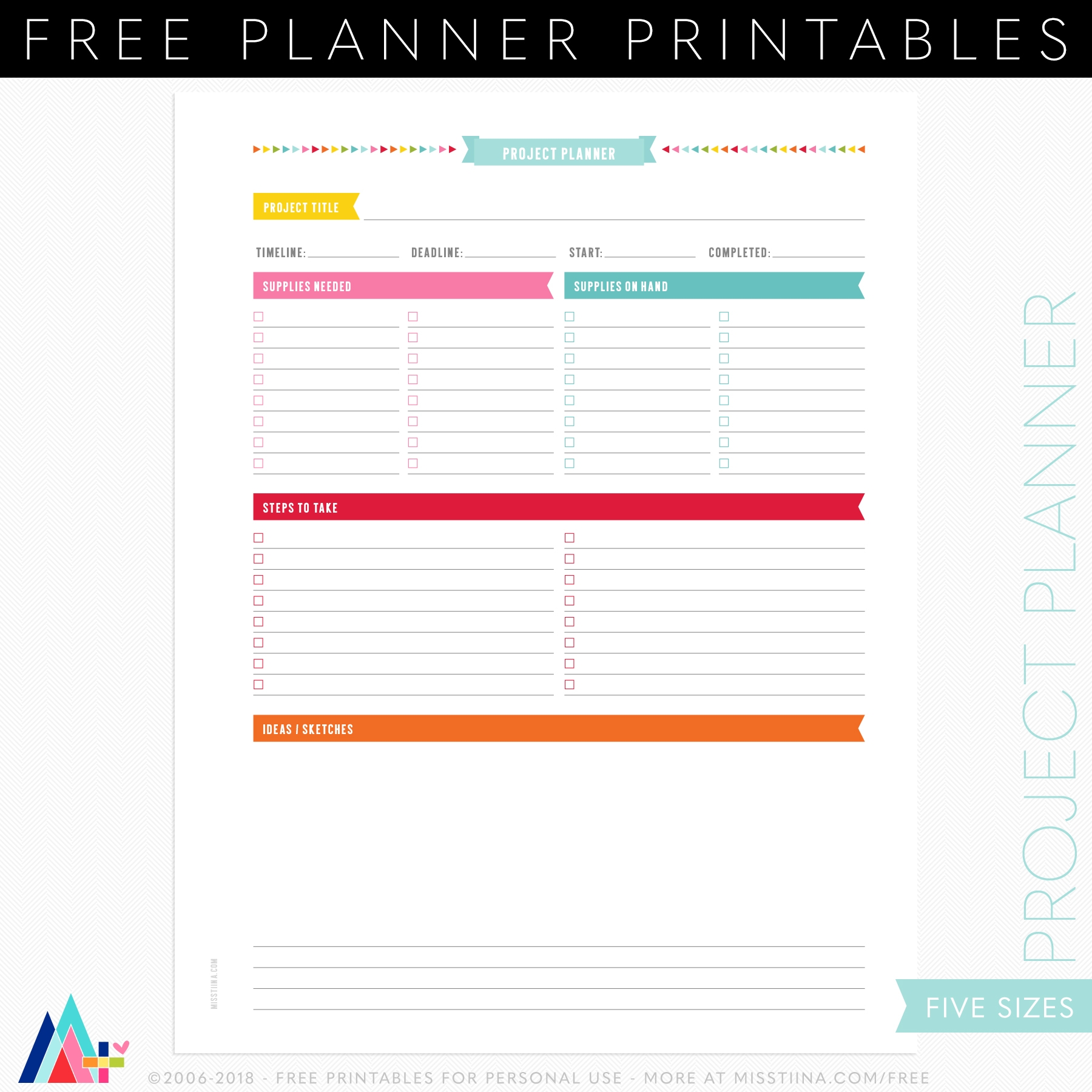 FREE Project Planner Current Projects Planner Page Printables Worksheets Library