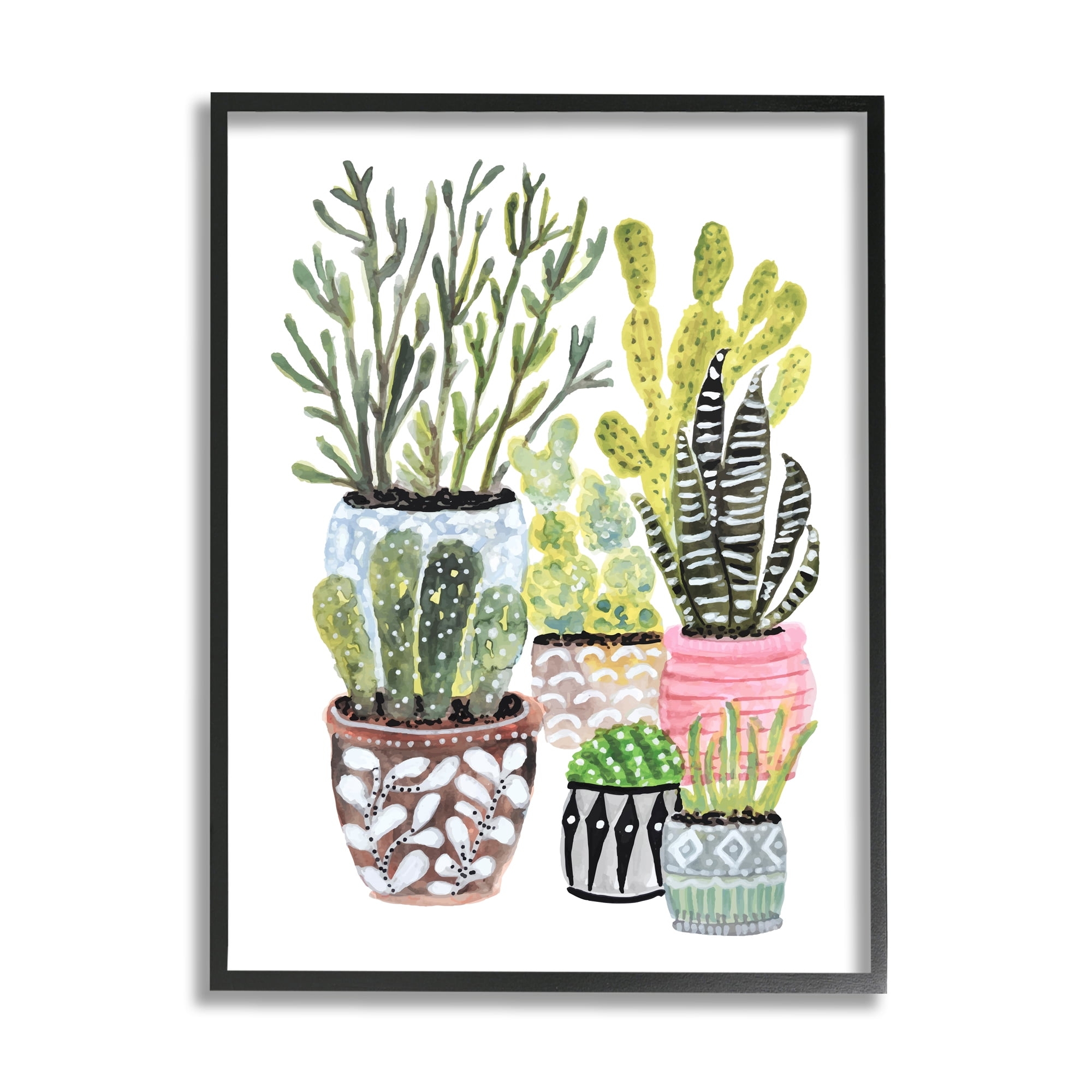 Free Shipping Stupell Industries Cactus Botanical Giclee Artwork Black Framed Wall Art 16x20 Walmart