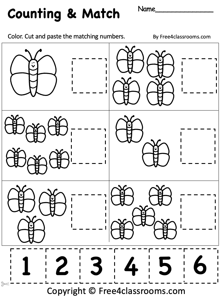 Free Spring Math Number Counting Printable For Kindergarten Free Worksheets Free4Classrooms Free Spring Math Number Counting Printable For Kindergarten Free Worksheets Free4Classrooms
