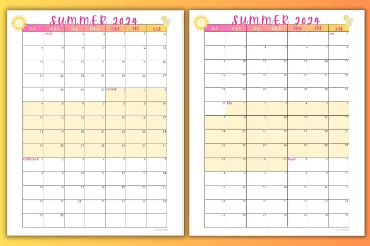 Free Summer Calendar Printable For 2024 Love Our Real Life Free Summer Calendar Printable For 2024 Love Our Real Life