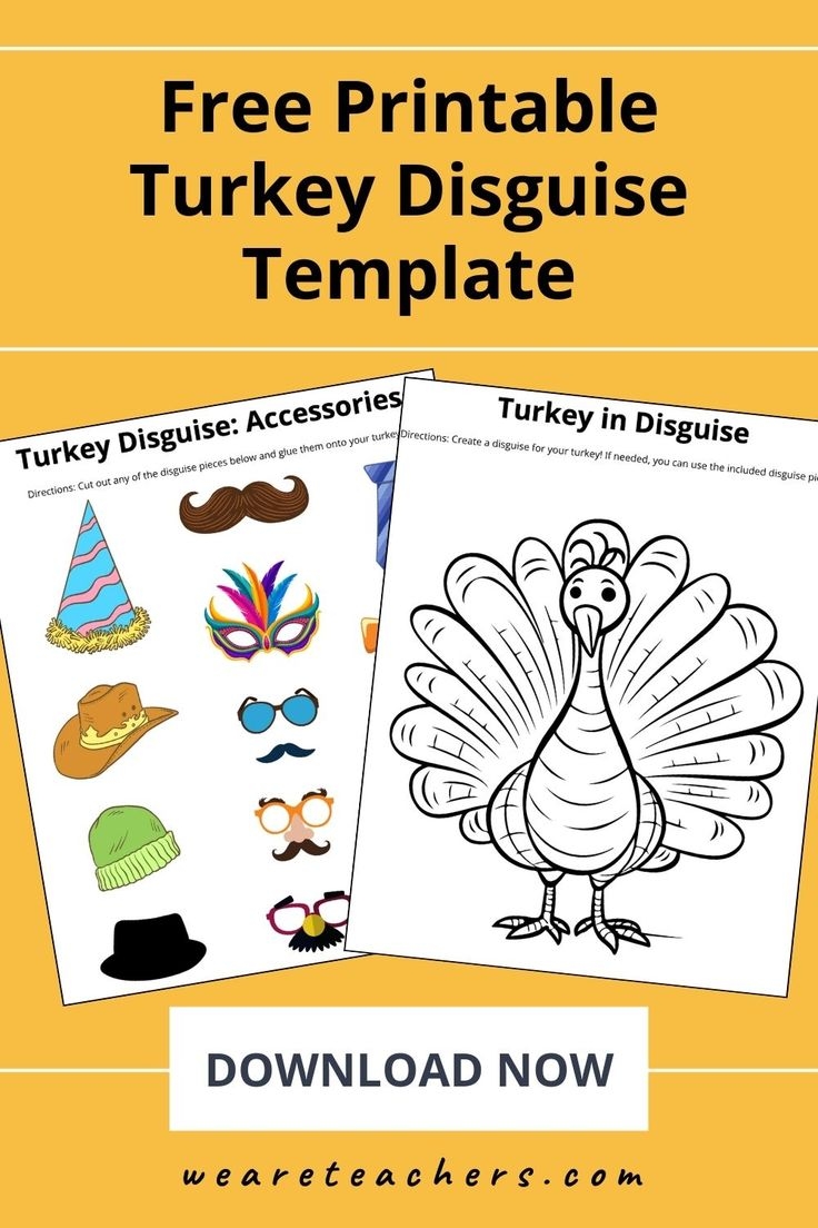 Free Turkey Disguise Project Printable For Kids