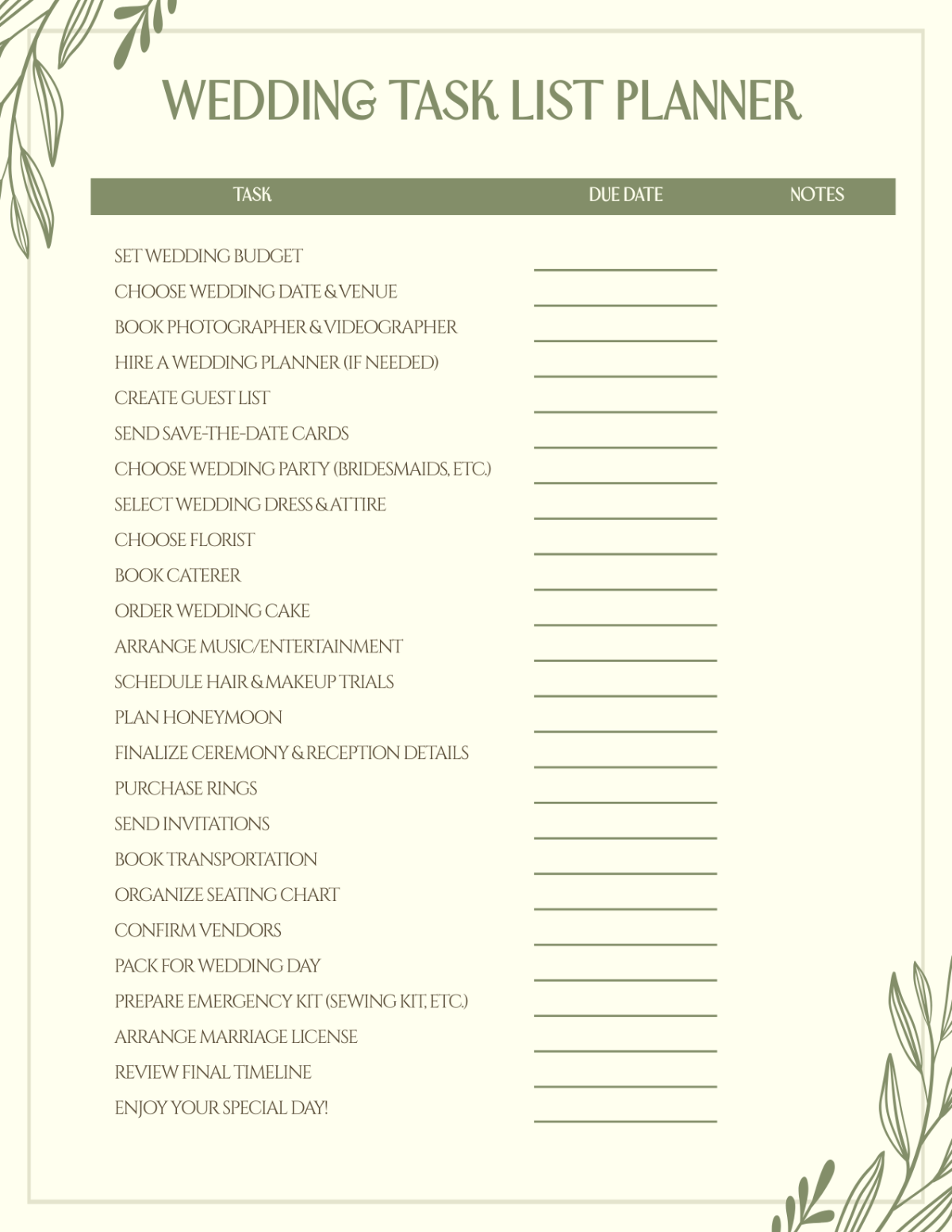 printable wedding planner pdf printable wedding planner pdf