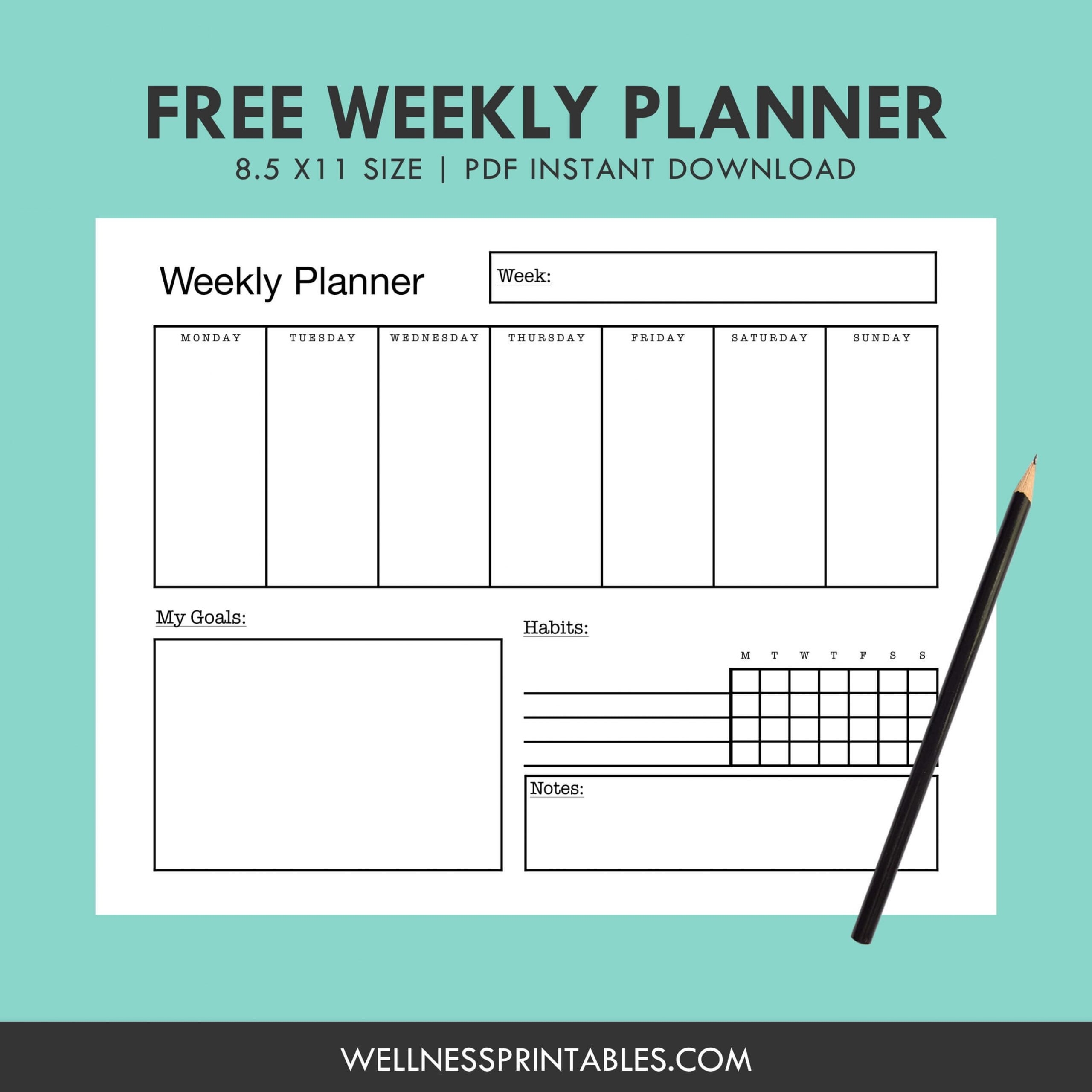 free printable planner inserts