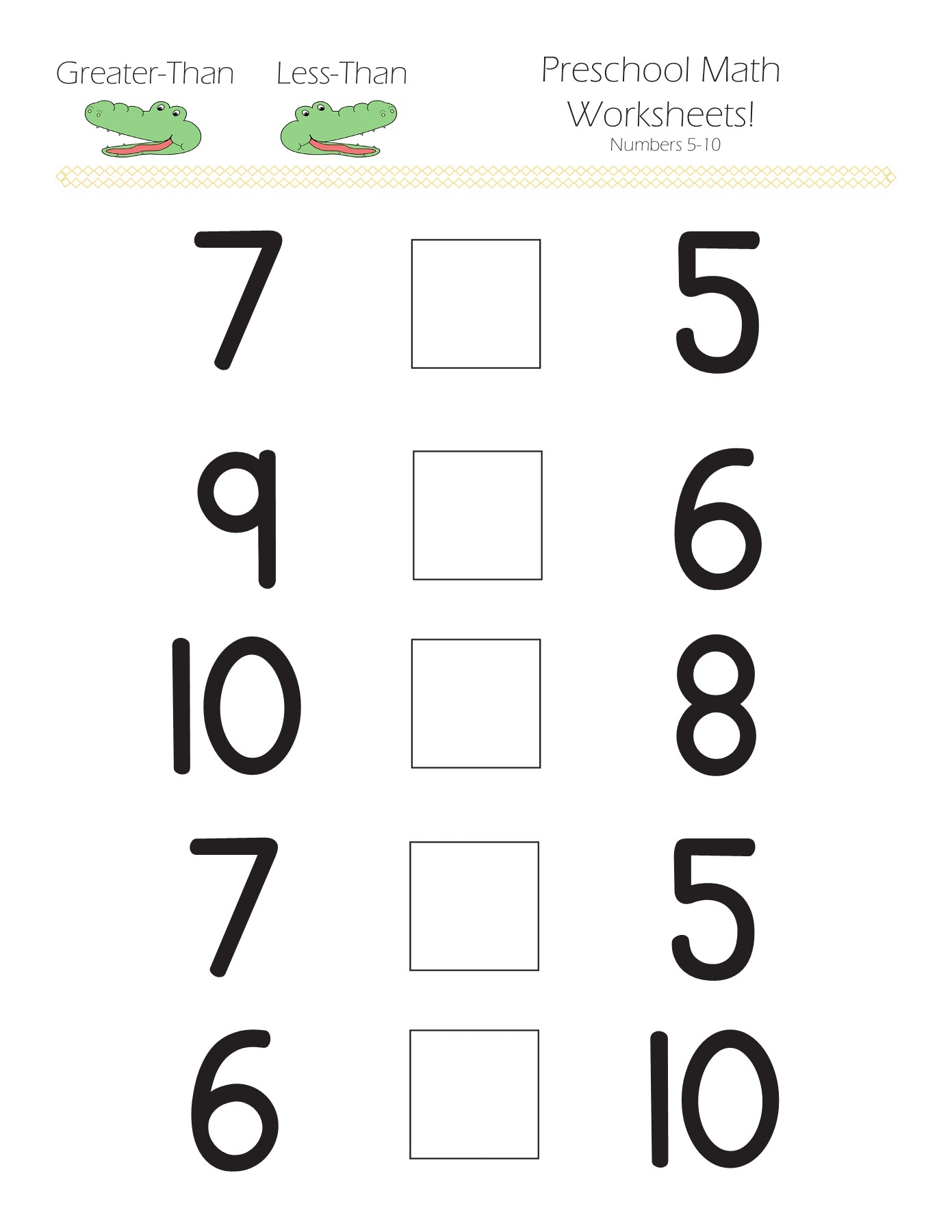 Greater Than Less Than Preschool Math Worksheets Flip EBook Pages 1 9 AnyFlip