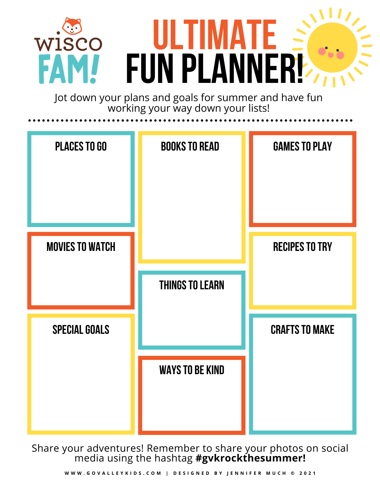 GVK Exclusive FREE Printable Summer Planner GVK Exclusive FREE Printable Summer Planner