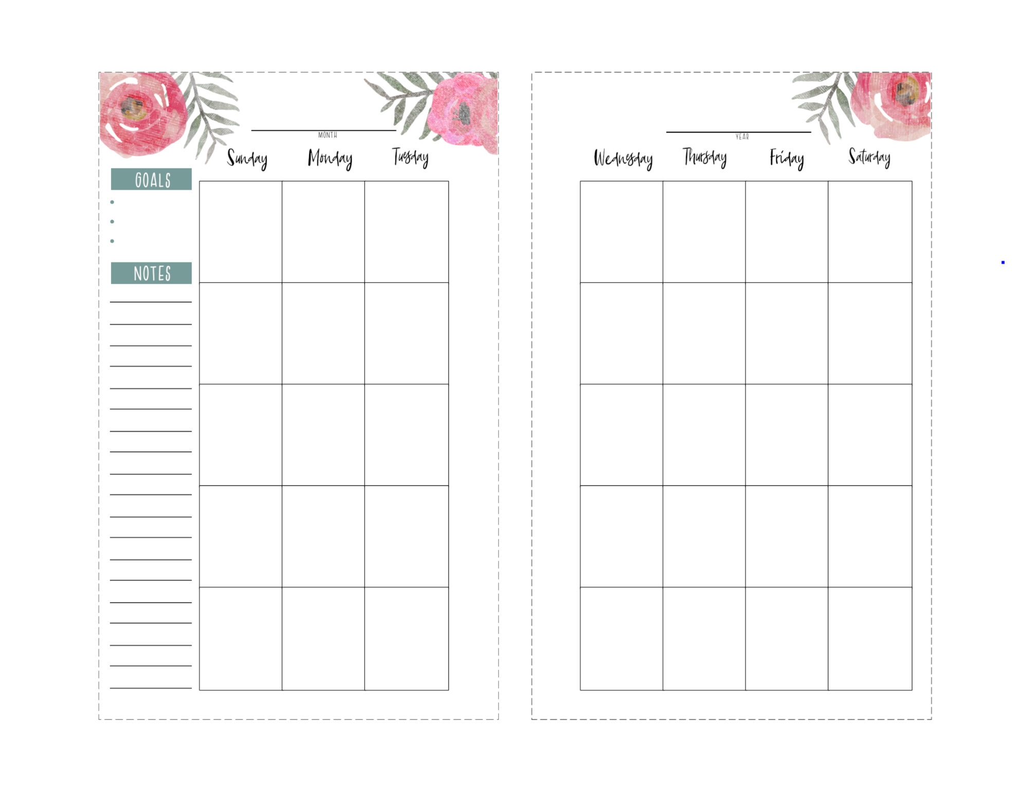 planner pages printable