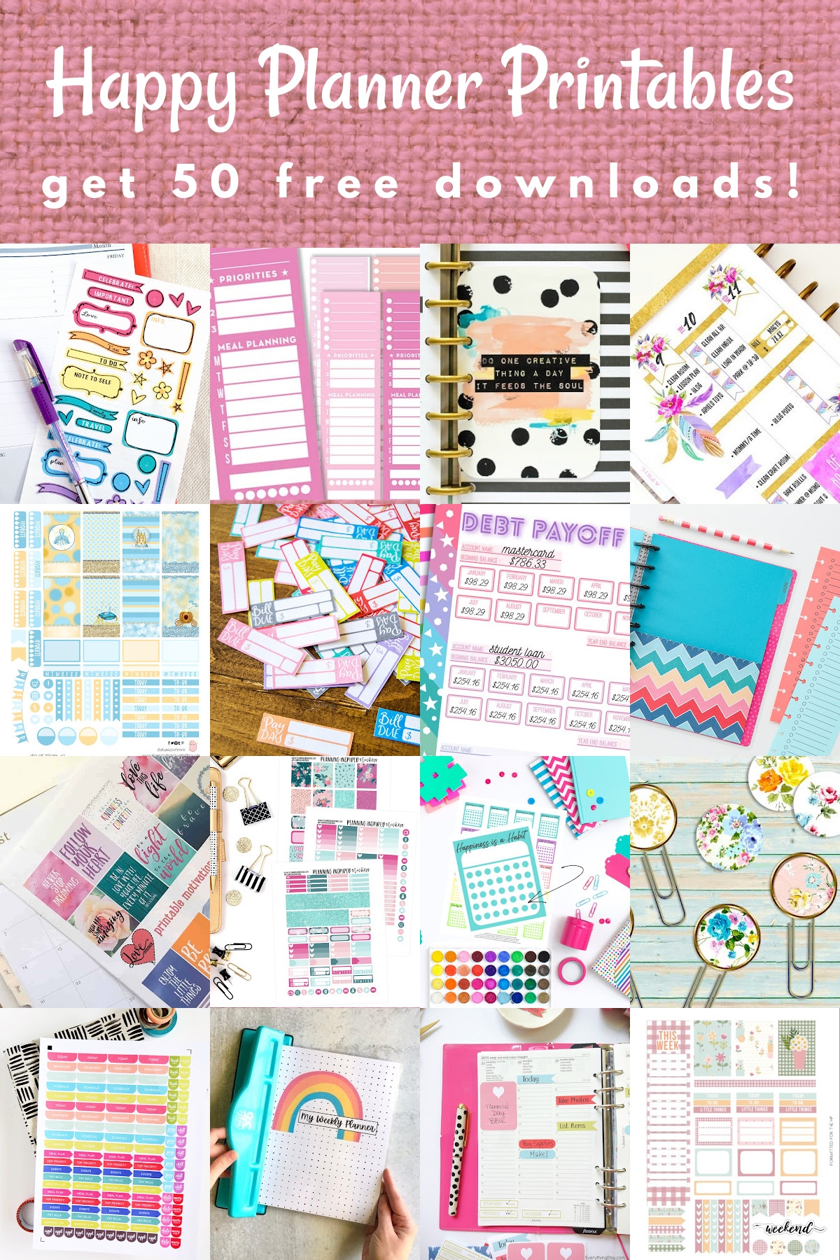 free planner printables happy planner