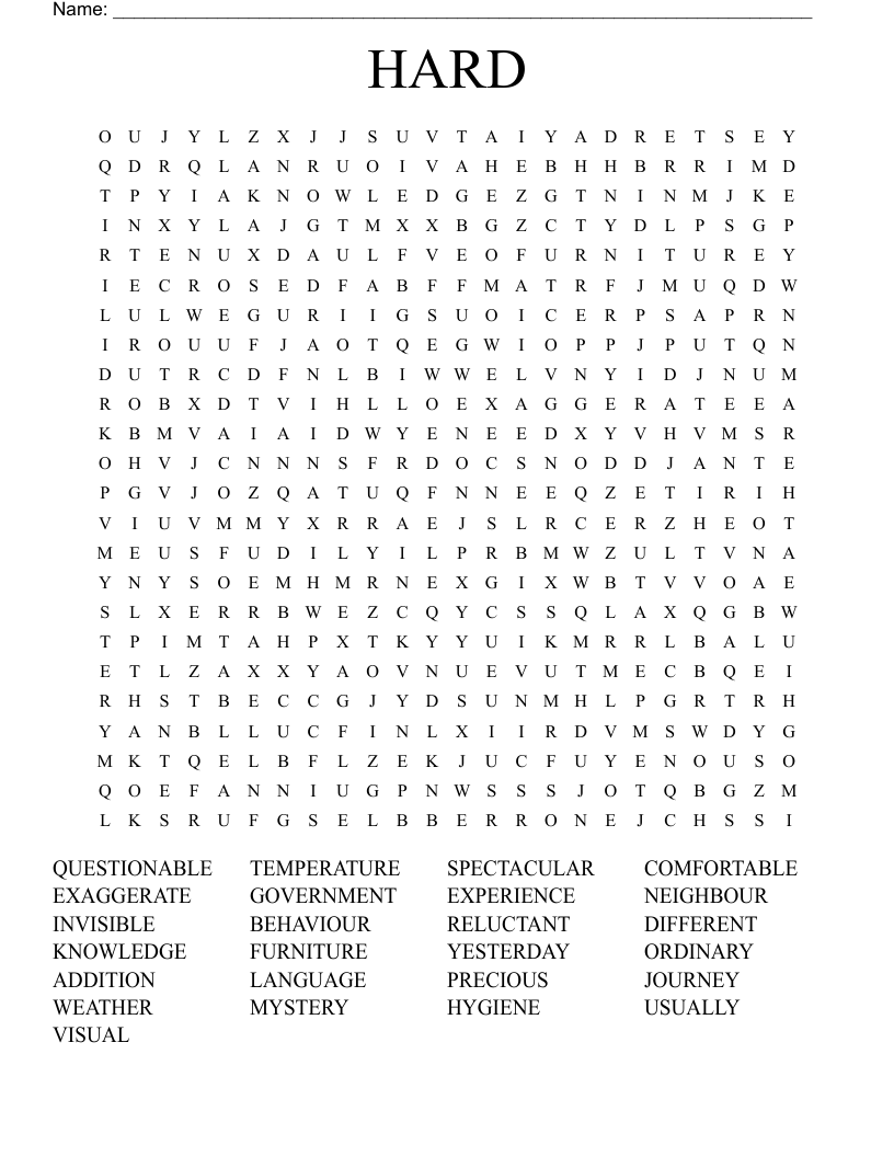 printable word searches
