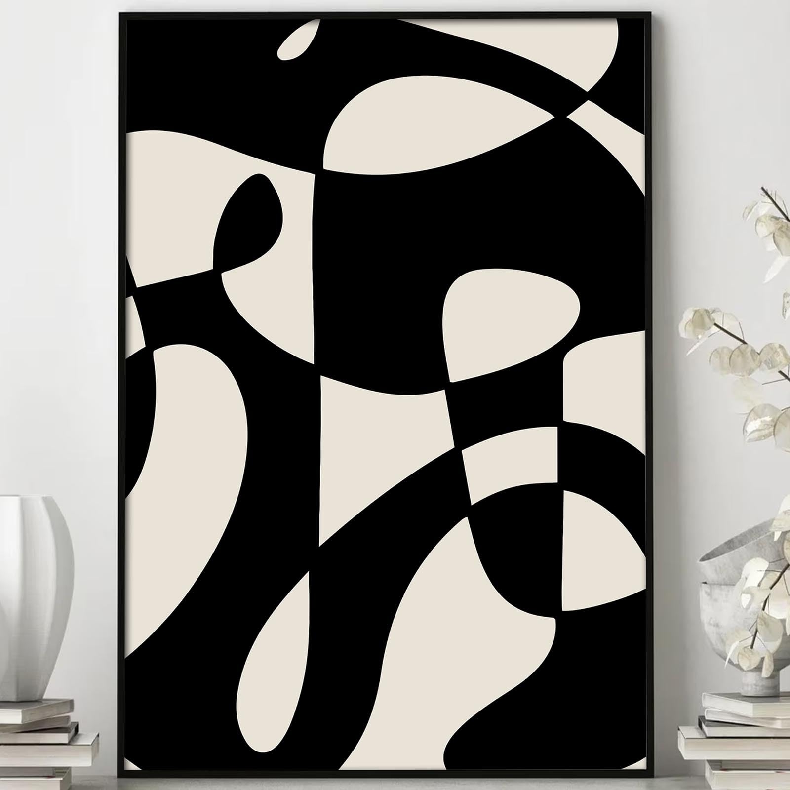 Haruhiart Abstract Printable Wall Art Black And White Modern Aesthetic Print Minimalist Poster Amazon in Home Kitchen