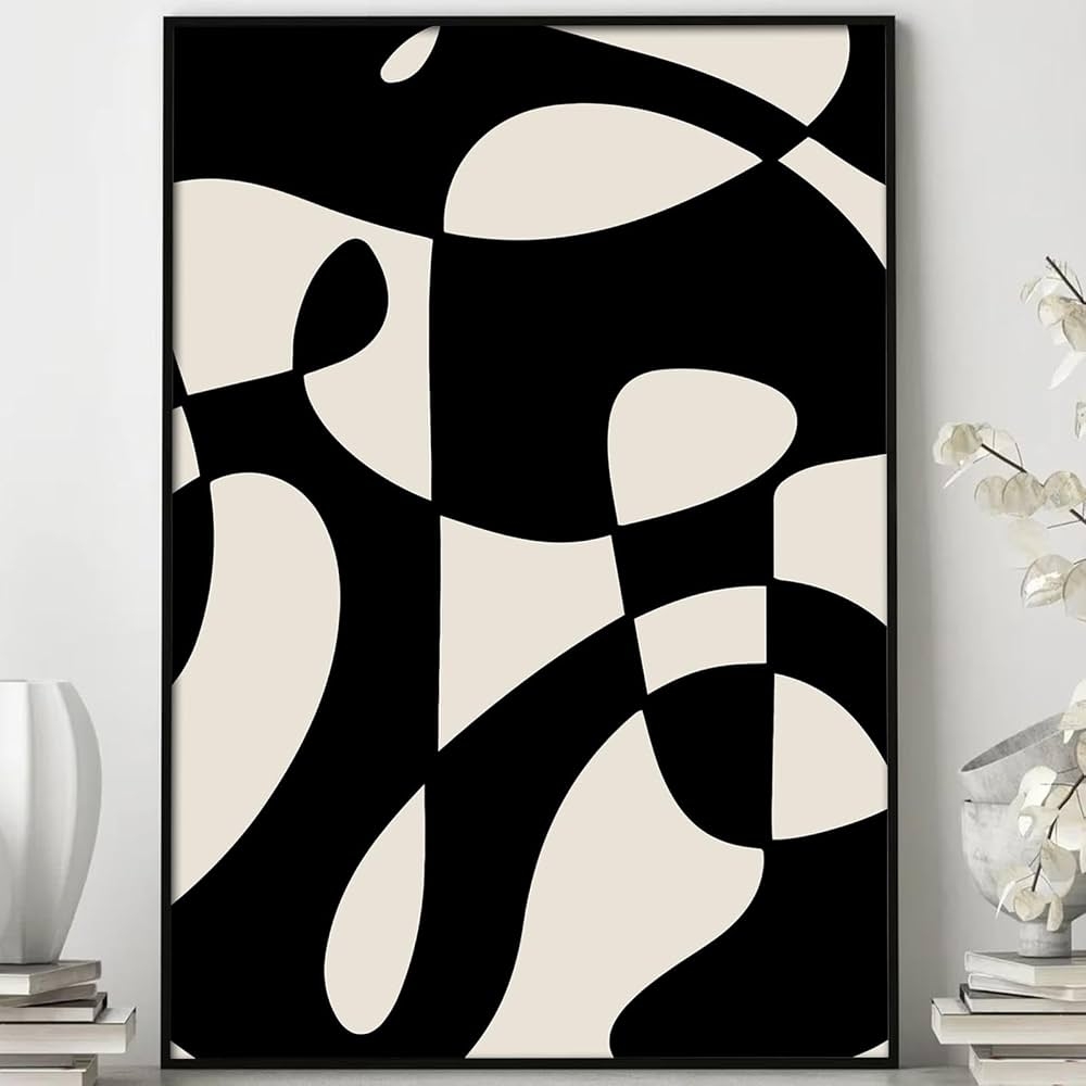 Haruhiart Abstract Printable Wall Art Black And White Modern Aesthetic Print Minimalist Poster Amazon in Home Kitchen