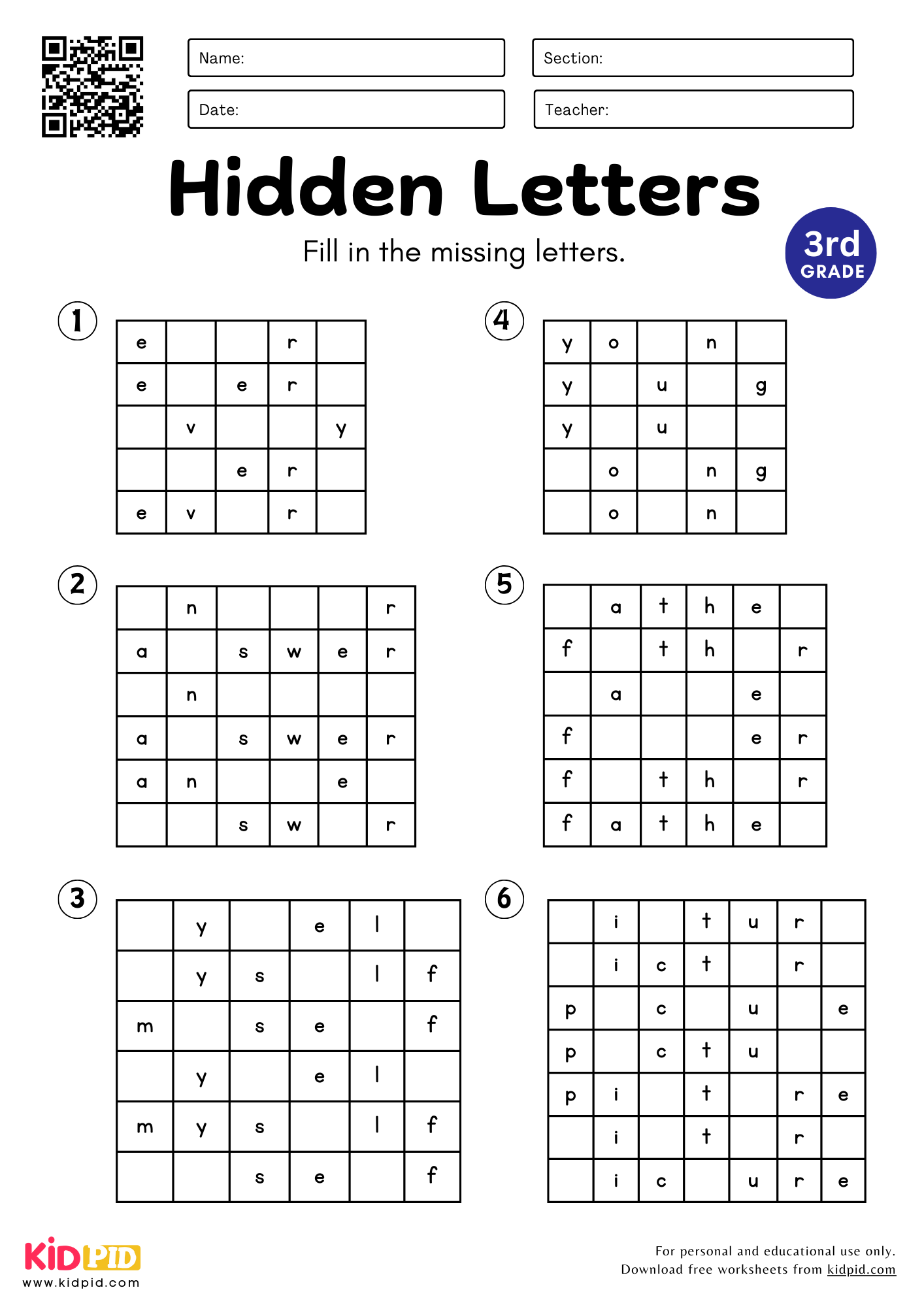 Hidden Letters Worksheet For Grade 3 Kidpid