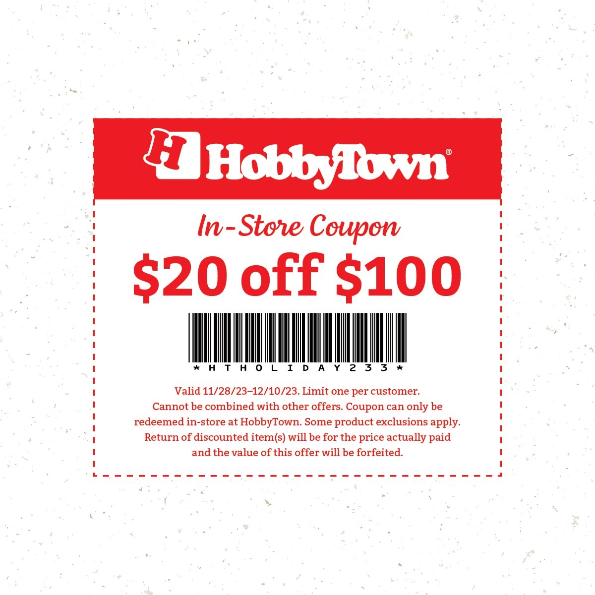 HobbyTown X NEW COUPON ALERT Present This In store Coupon At Checkout To Save This Holiday Season Shop Our 2023 Holiday Catalog For All The Gifts On Your Holiday Wish