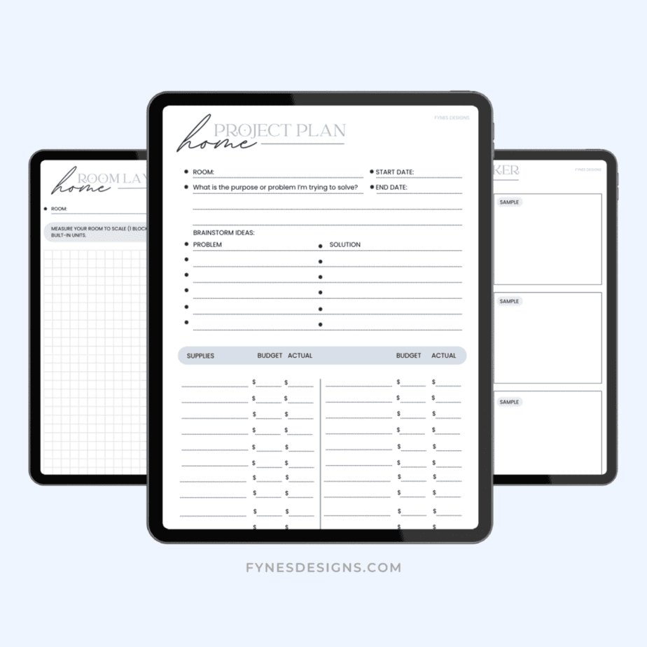 room project planner printable