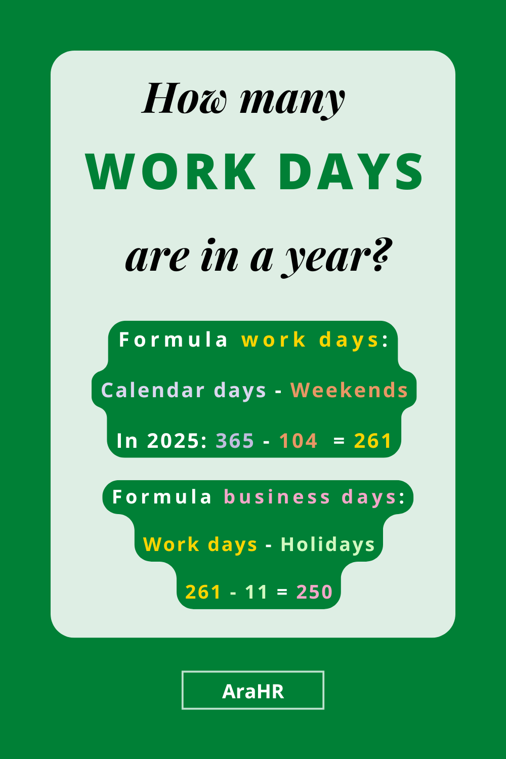 How Many Work Days In A Year How Many Work Days In A Year