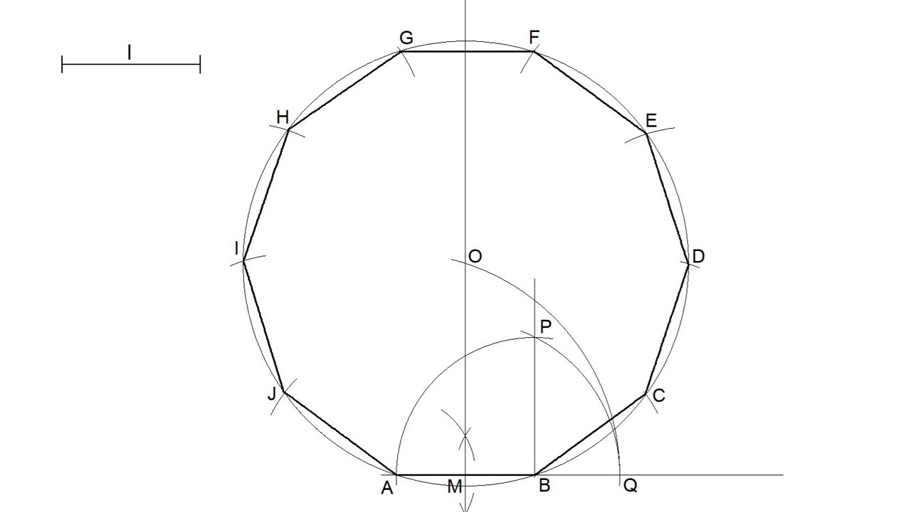 How To Draw A Regular Decagon Knowing The Length Of Its Side YouTube