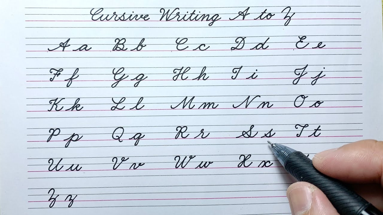 How To Write English Capital And Small Letters ABCD Cursive Writing A To Z Cursive Handwriting YouTube How To Write English Capital And Small Letters ABCD Cursive Writing A To Z Cursive Handwriting YouTube