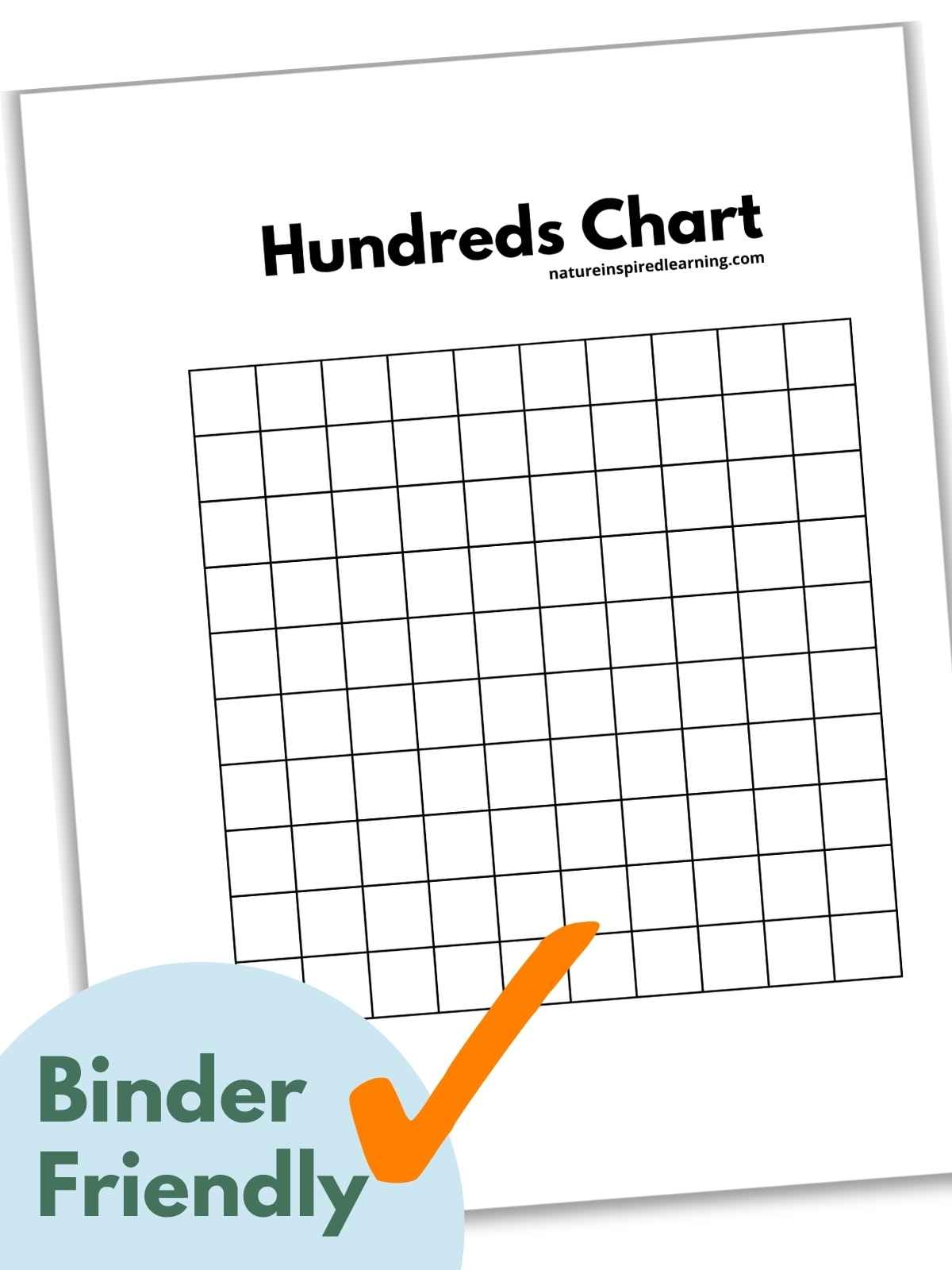 100 chart free printable