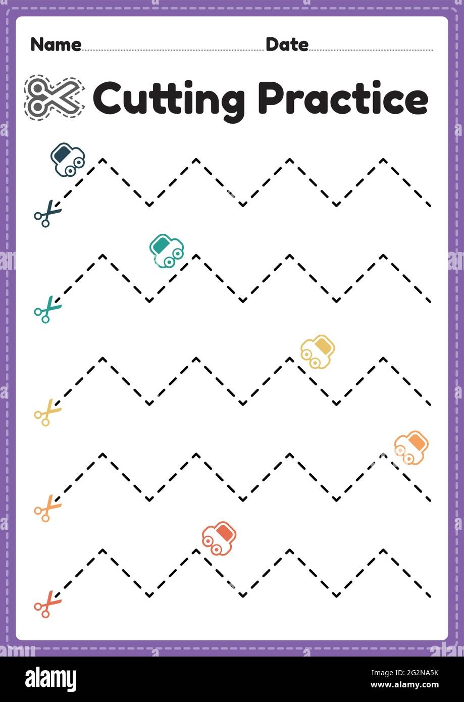 Kids Cutting Activity For Preschool And Kindergarten Children To Cut The Paper With Scissors To Improve Motor Skills Coordination And Develop Small M Stock Vector Image Art Alamy Kids Cutting Activity For Preschool And Kindergarten Children To Cut The Paper With Scissors To Improve Motor Skills Coordination And Develop Small M Stock Vector Image Art Alamy