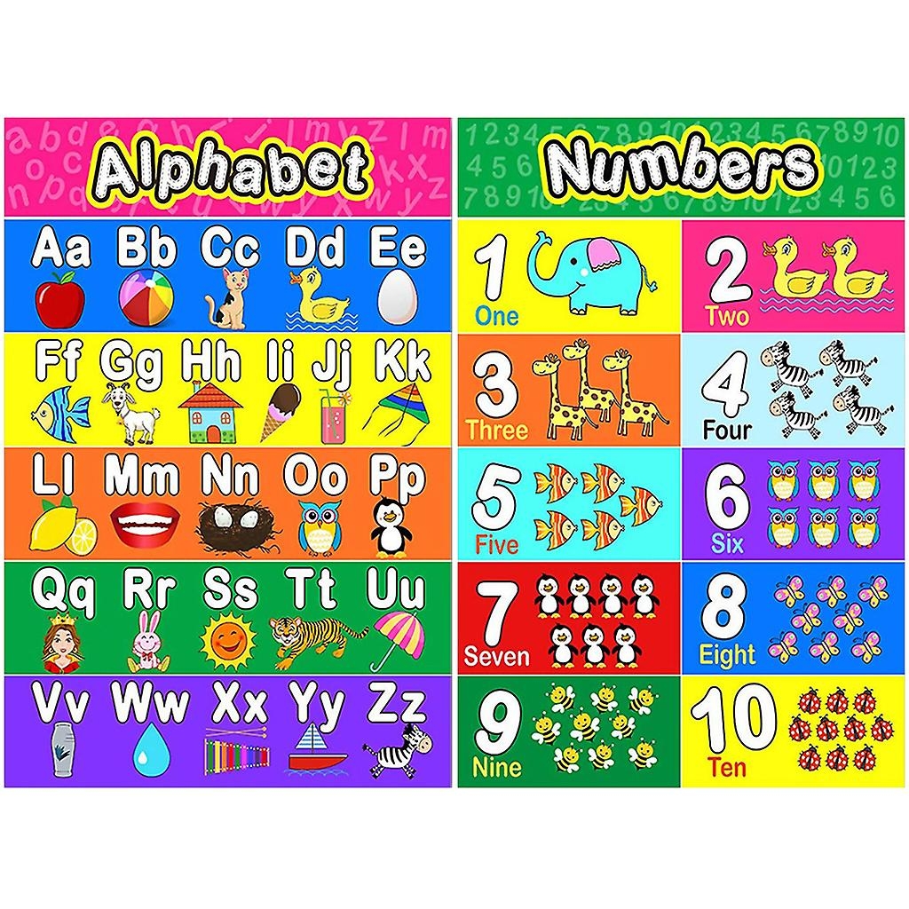 Kindergarten ABC Alphabet Poster Chart Number Poster Laminated 11 8 X 16 5In Fruugo DE