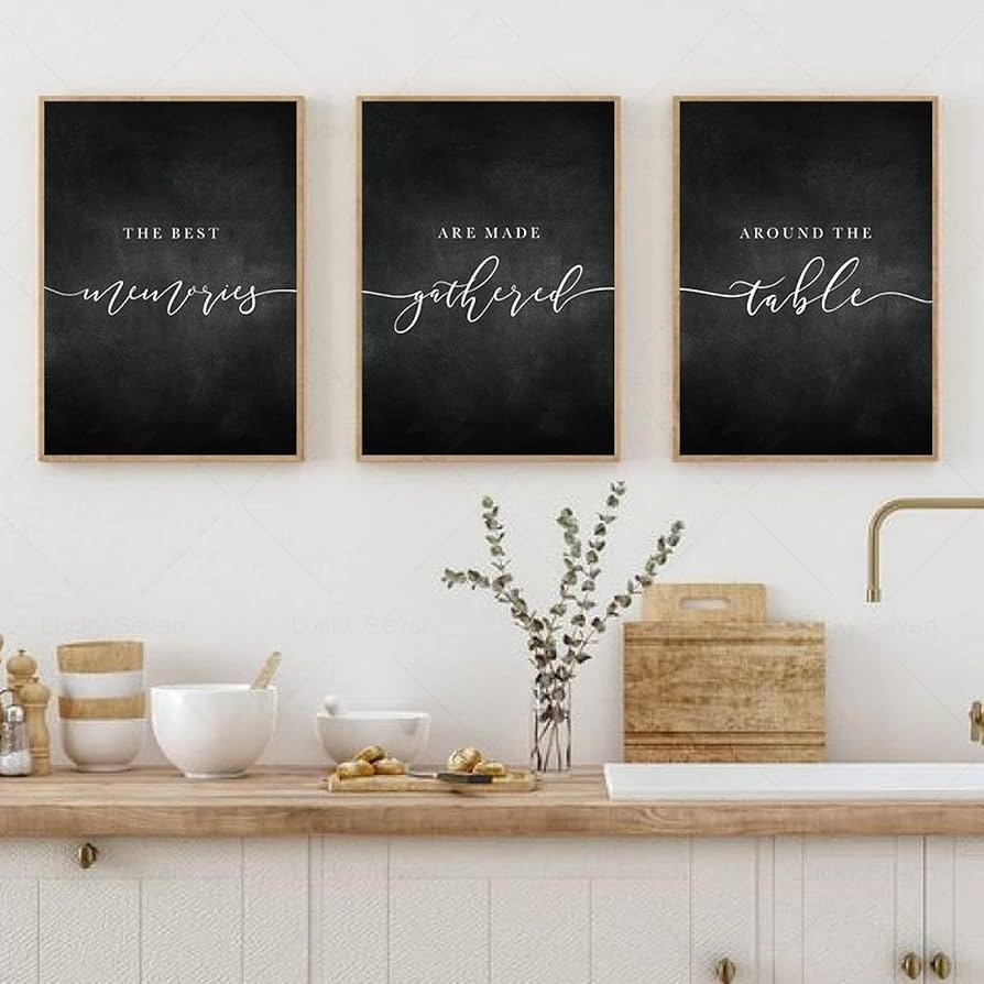 Kitchen Prints The Best Memories Are Made Gathered Around The Table Canvas Poster Wall Art Picture Dining Room Decor 50x70cm 3 Pack Frameless Amazon de Home Kitchen