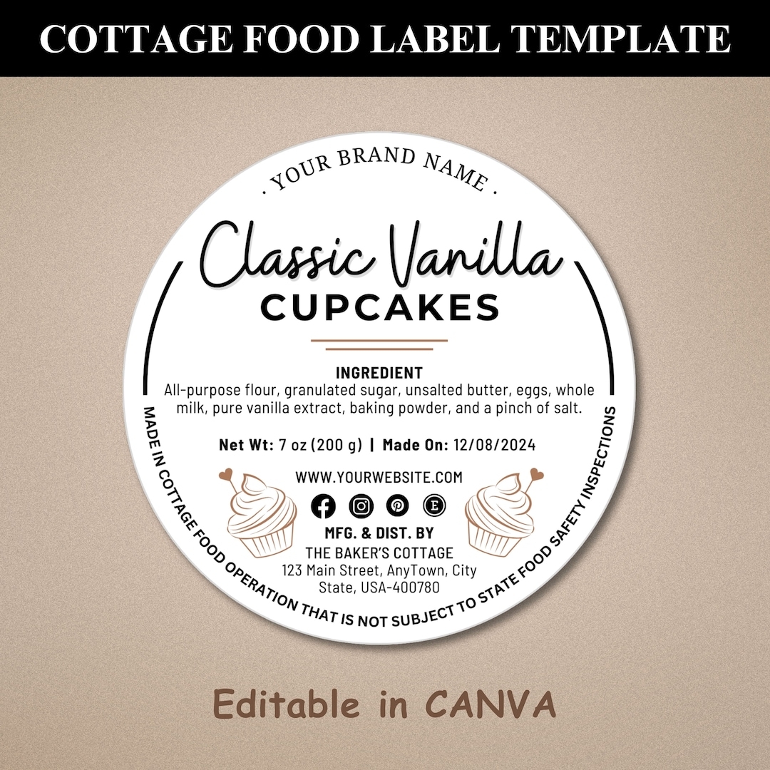Landhaus Lebensmittel Etikett Cottage Backen Label Lebensmittel Etikett Zum Ausdrucken Haus Backwaren Label Haus B ckerei Aufkleber Etikettvorlage F r Zutat Etsy de