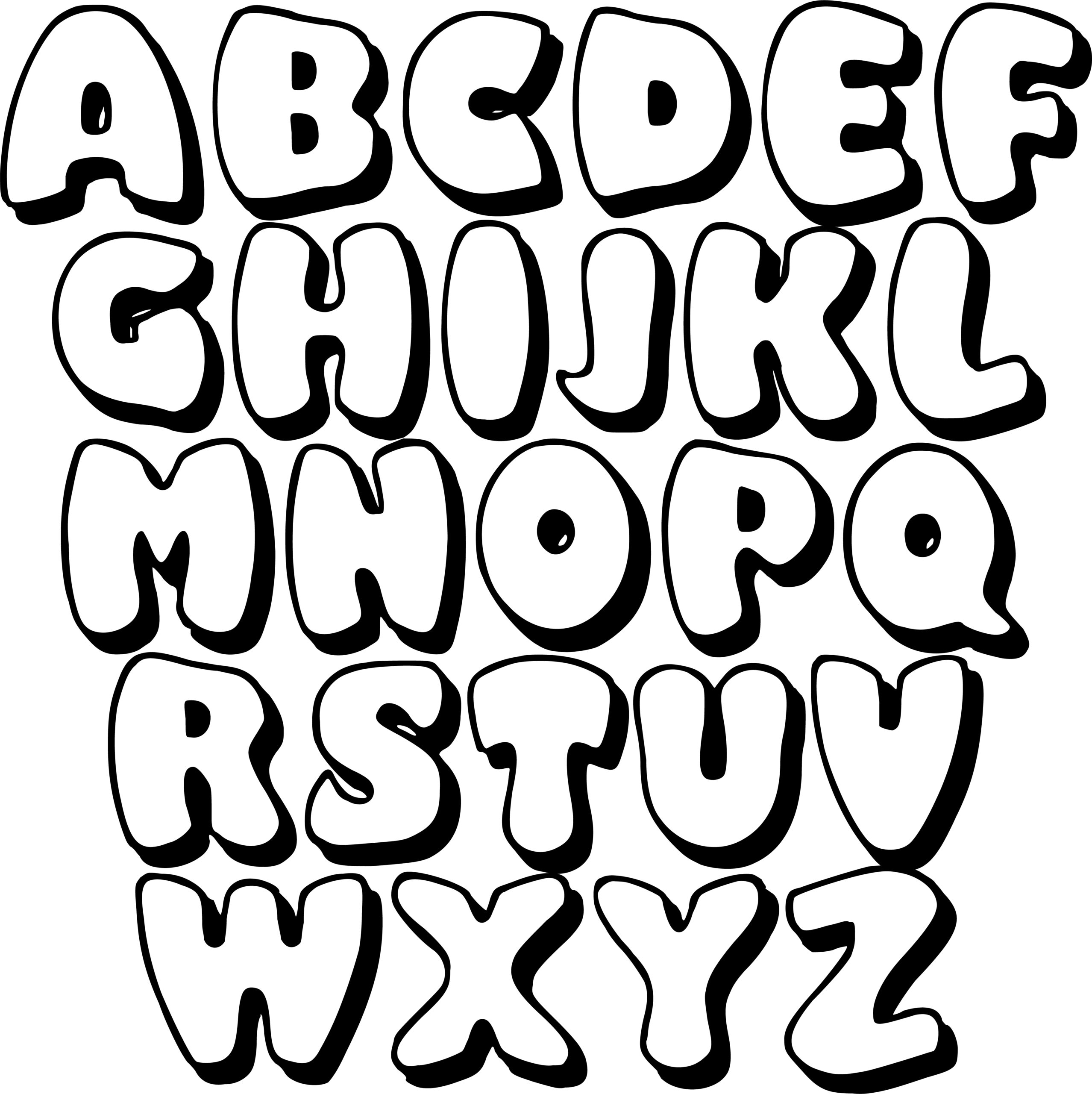 bubble letter template printable