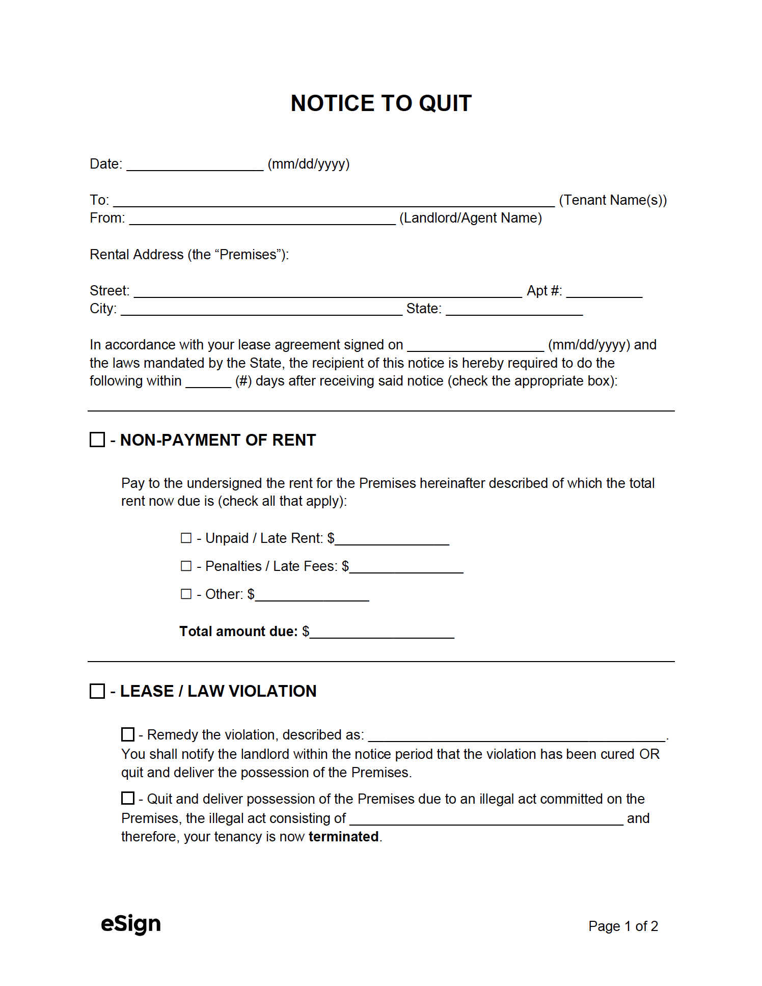 Letter Template Order Of Eviction Free Eviction Notice Templates 4 Types PDF Word