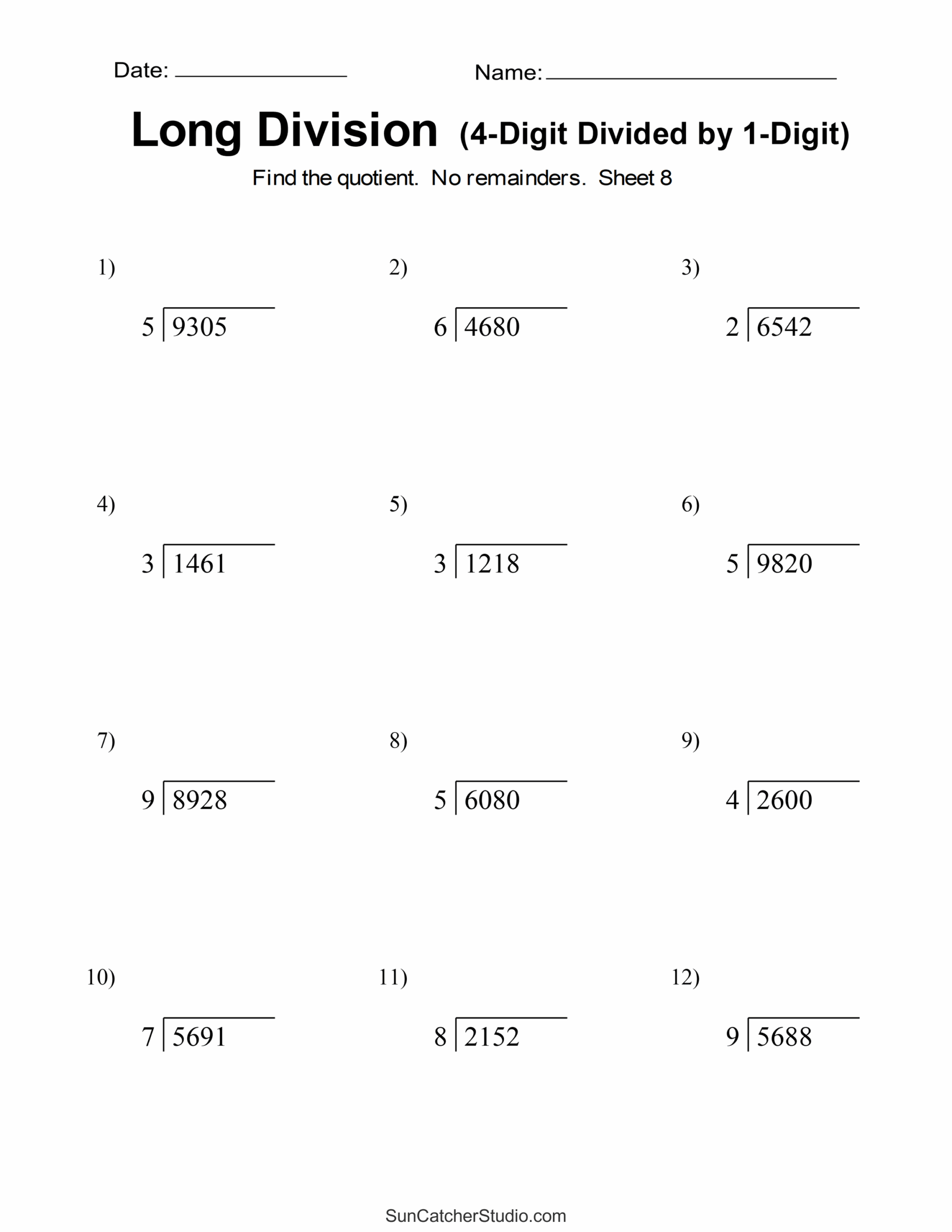 Long Division Worksheets Problems Free Printable Math Drills Free Printables Monograms Design Tools Patterns DIY Projects