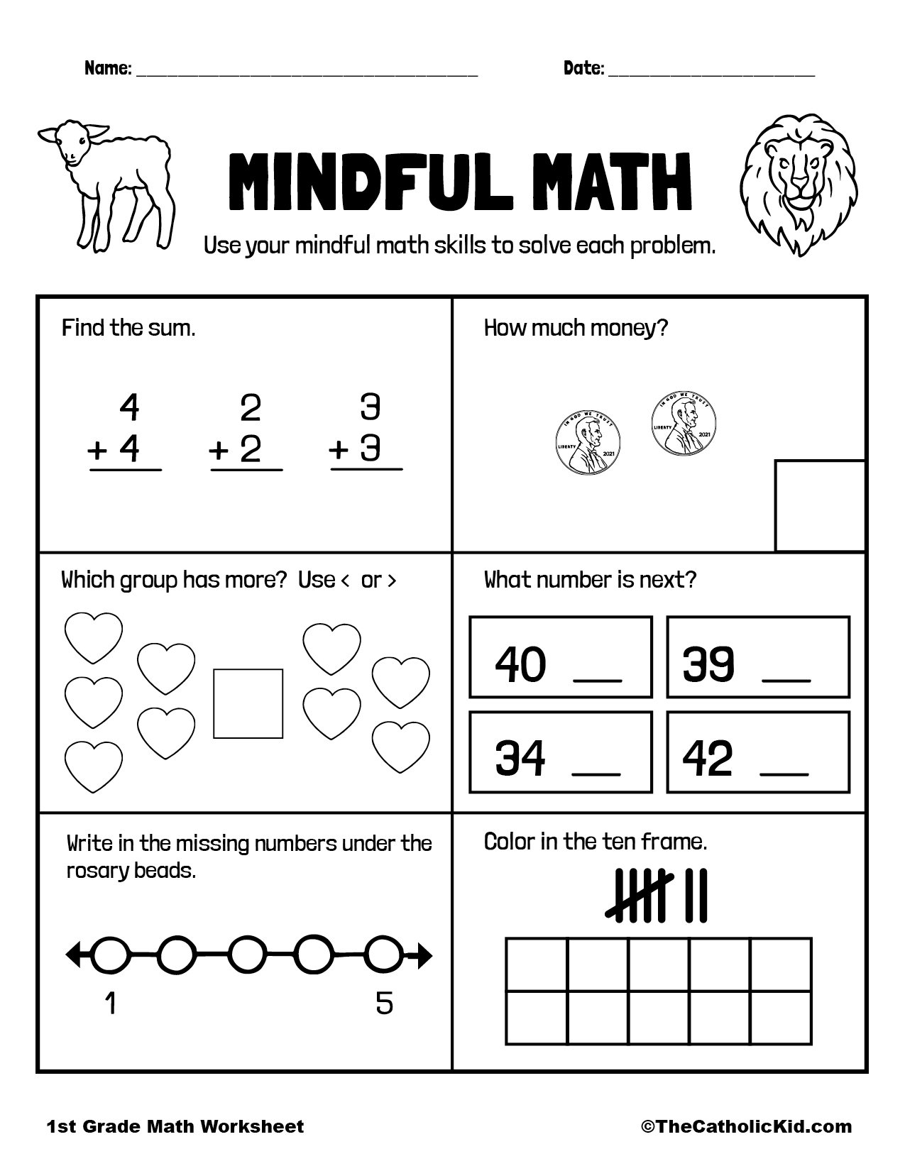 worksheets for 1st grade
